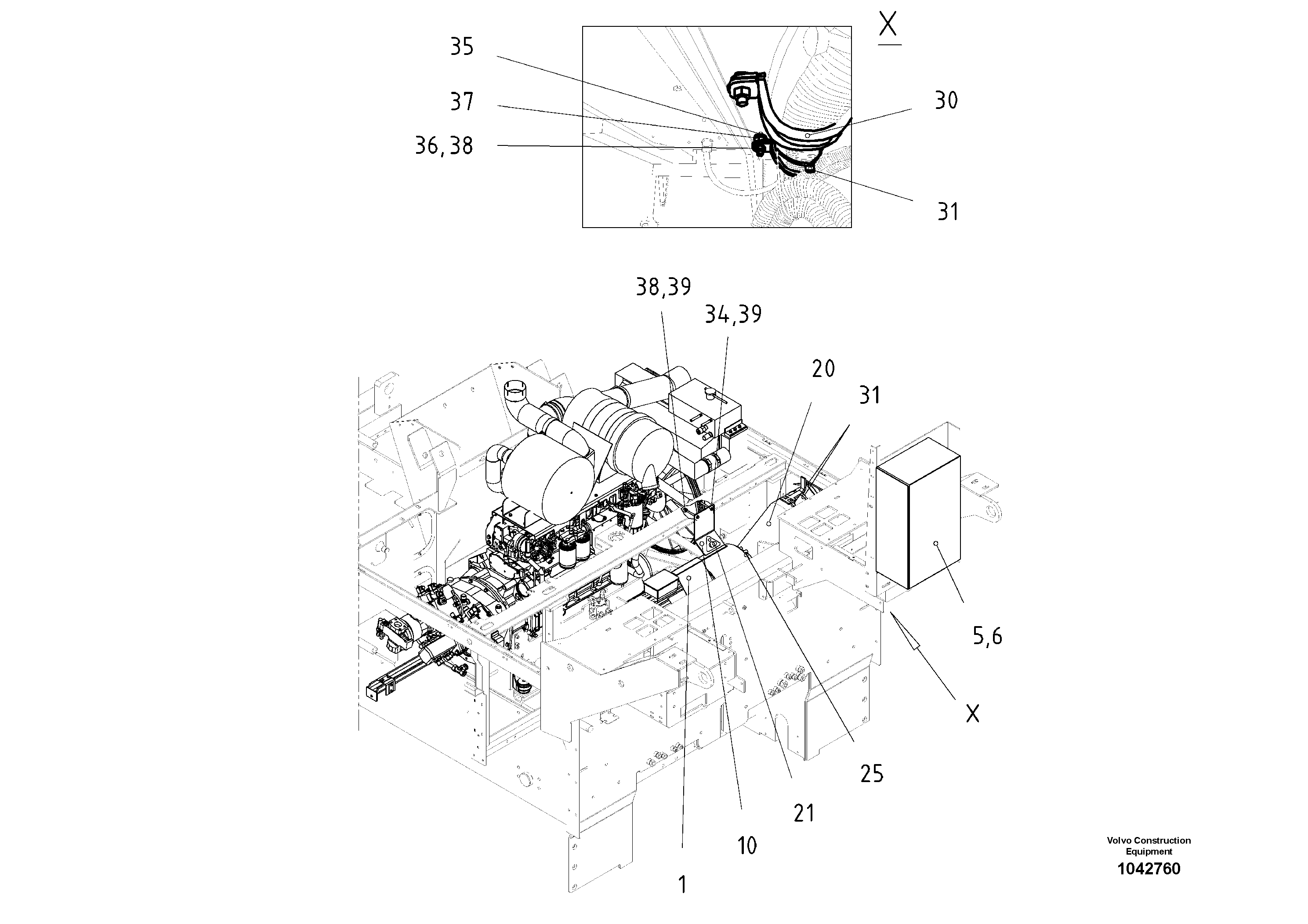 Схема запчастей Volvo ABG7820B - 69152 Alternator-mounting ABG7820/ABG7820B ABG7820 S/N 21064-23058 ABG7820B S/N 23059 -