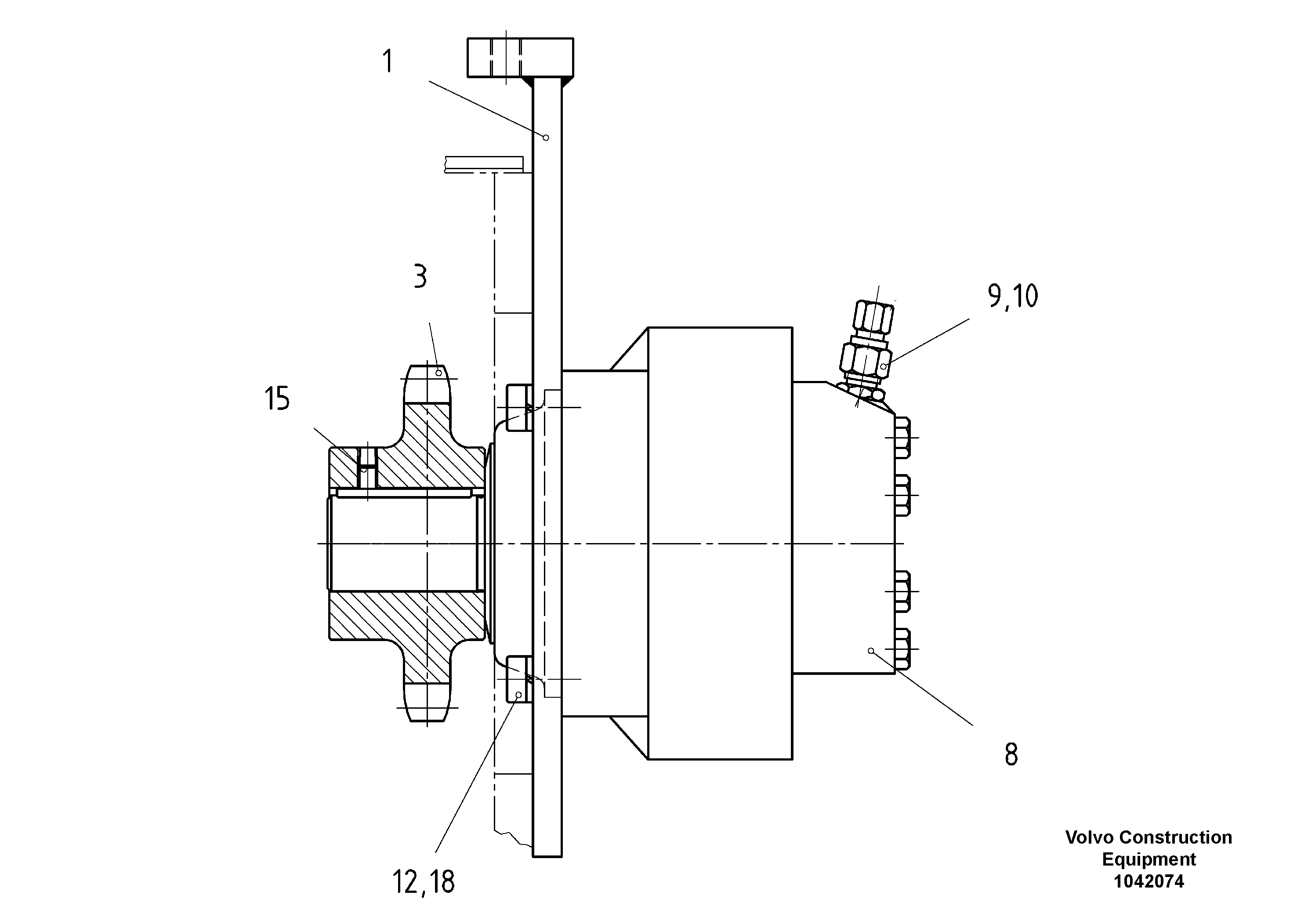 Схема запчастей Volvo ABG7820B - 60825 Drive Unit ABG7820/ABG7820B ABG7820 S/N 21064-23058 ABG7820B S/N 23059 -