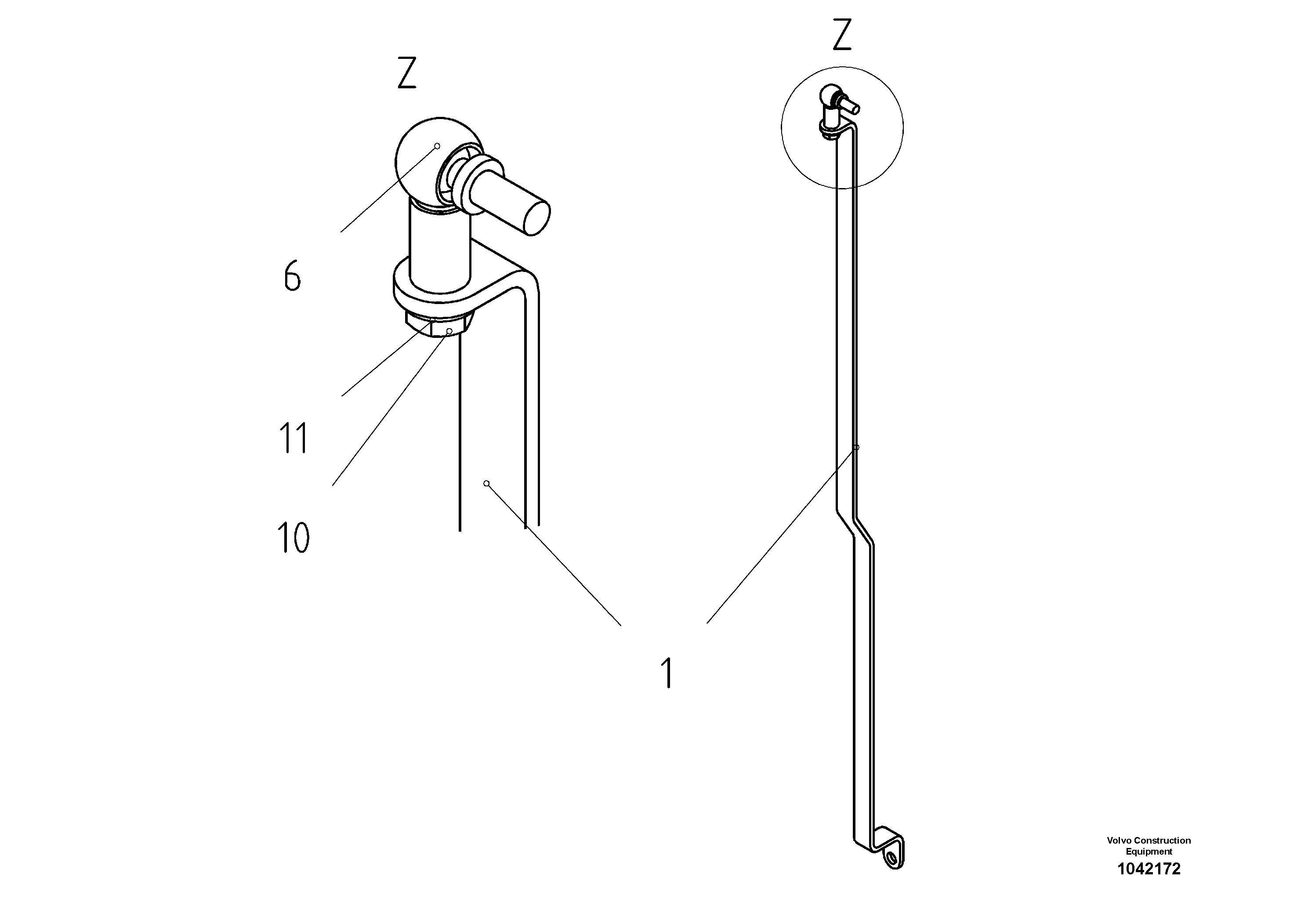 Схема запчастей Volvo ABG7820B - 50476 Indicator Arm ABG7820/ABG7820B ABG7820 S/N 21064-23058 ABG7820B S/N 23059 -