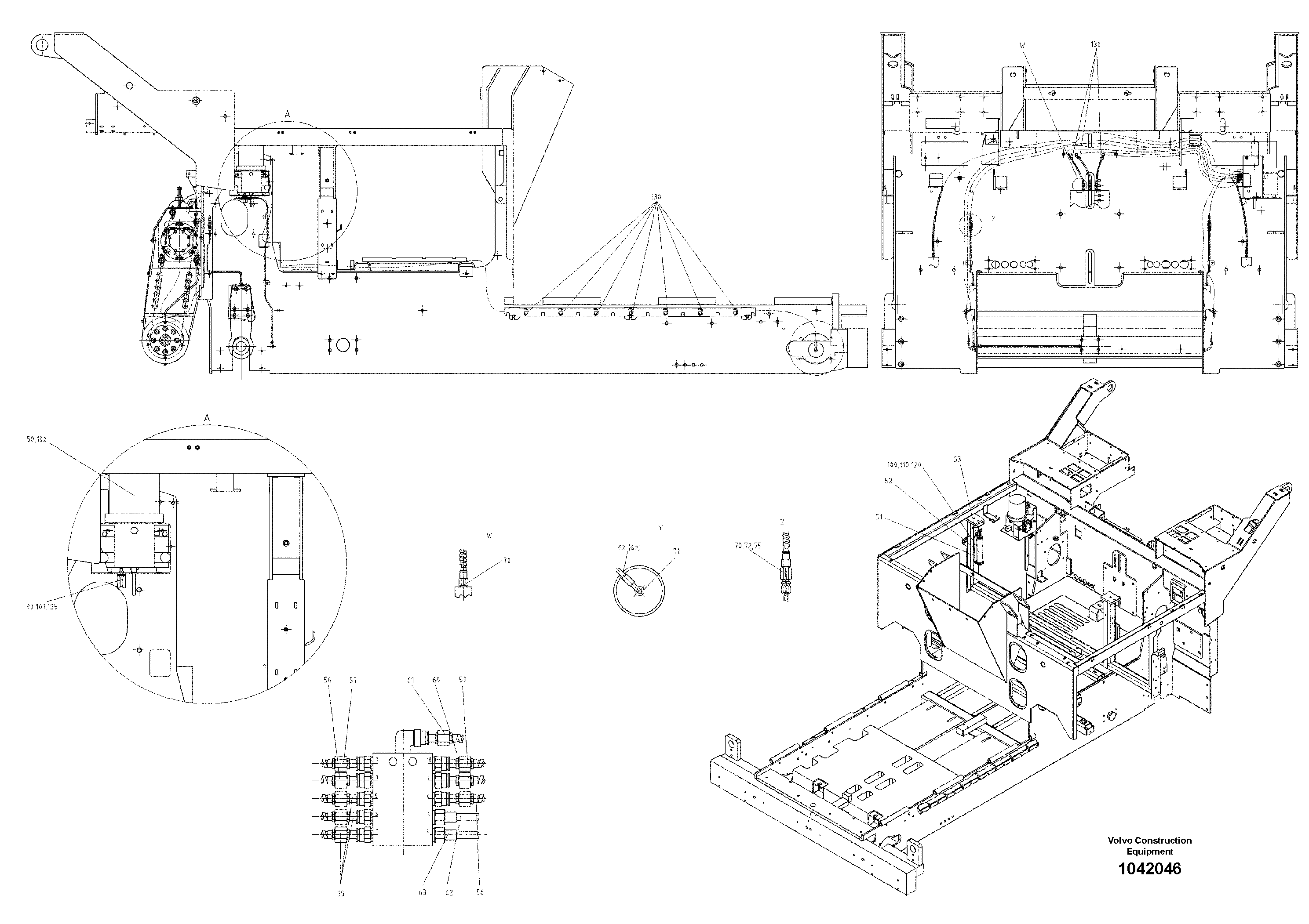 Схема запчастей Volvo ABG7820B - 50485 Central lubrication ABG7820/ABG7820B ABG7820 S/N 21064-23058 ABG7820B S/N 23059 -