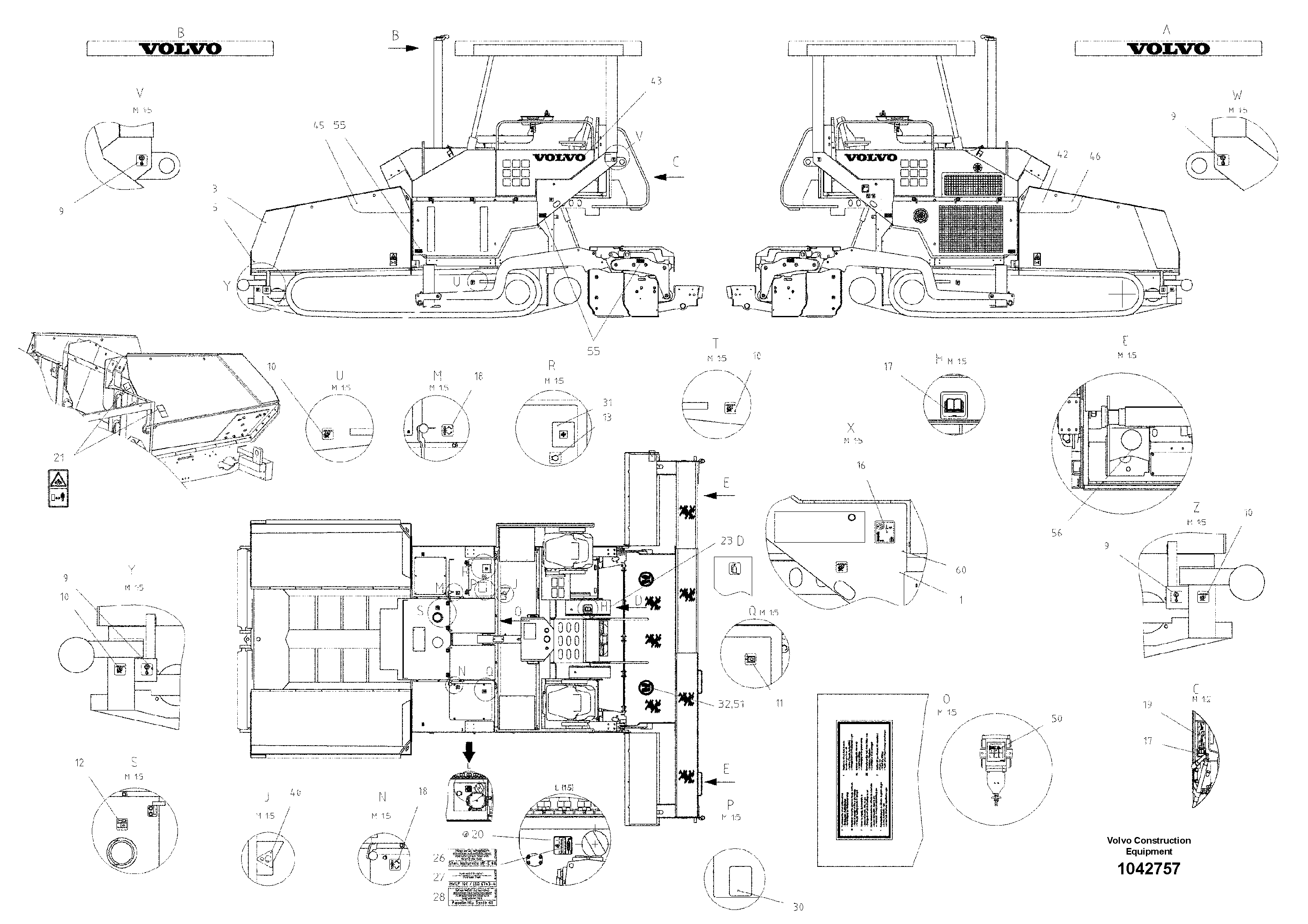 Схема запчастей Volvo ABG7820B - 46027 Signs ABG7820/ABG7820B ABG7820 S/N 21064-23058 ABG7820B S/N 23059 -