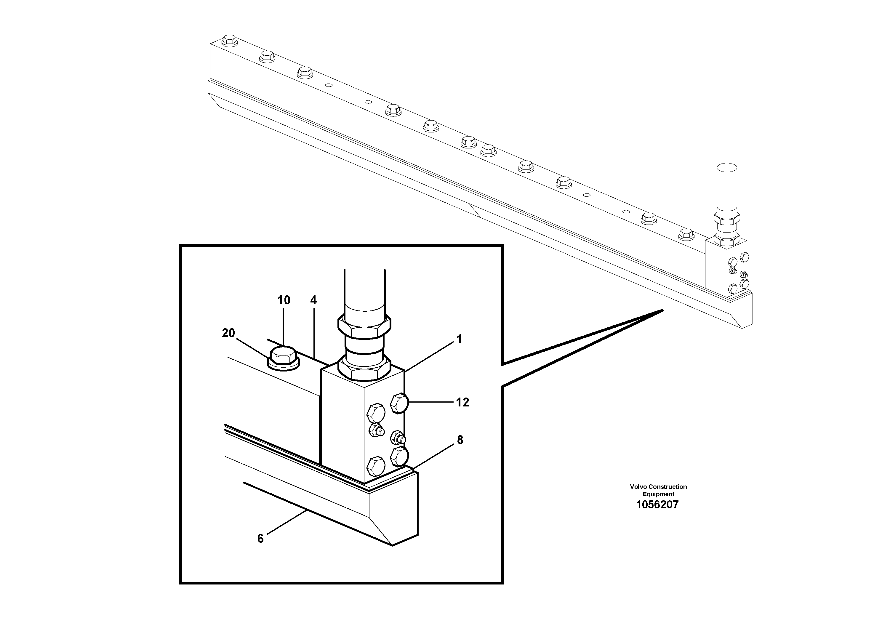 Схема запчастей Volvo ABG7820B - 94403 Tamper knife with heating for basic and extandable screed VB 78 ETC ATT. SCREED 2,5 - 9,0 M ABG5820/6820/7820/7820B