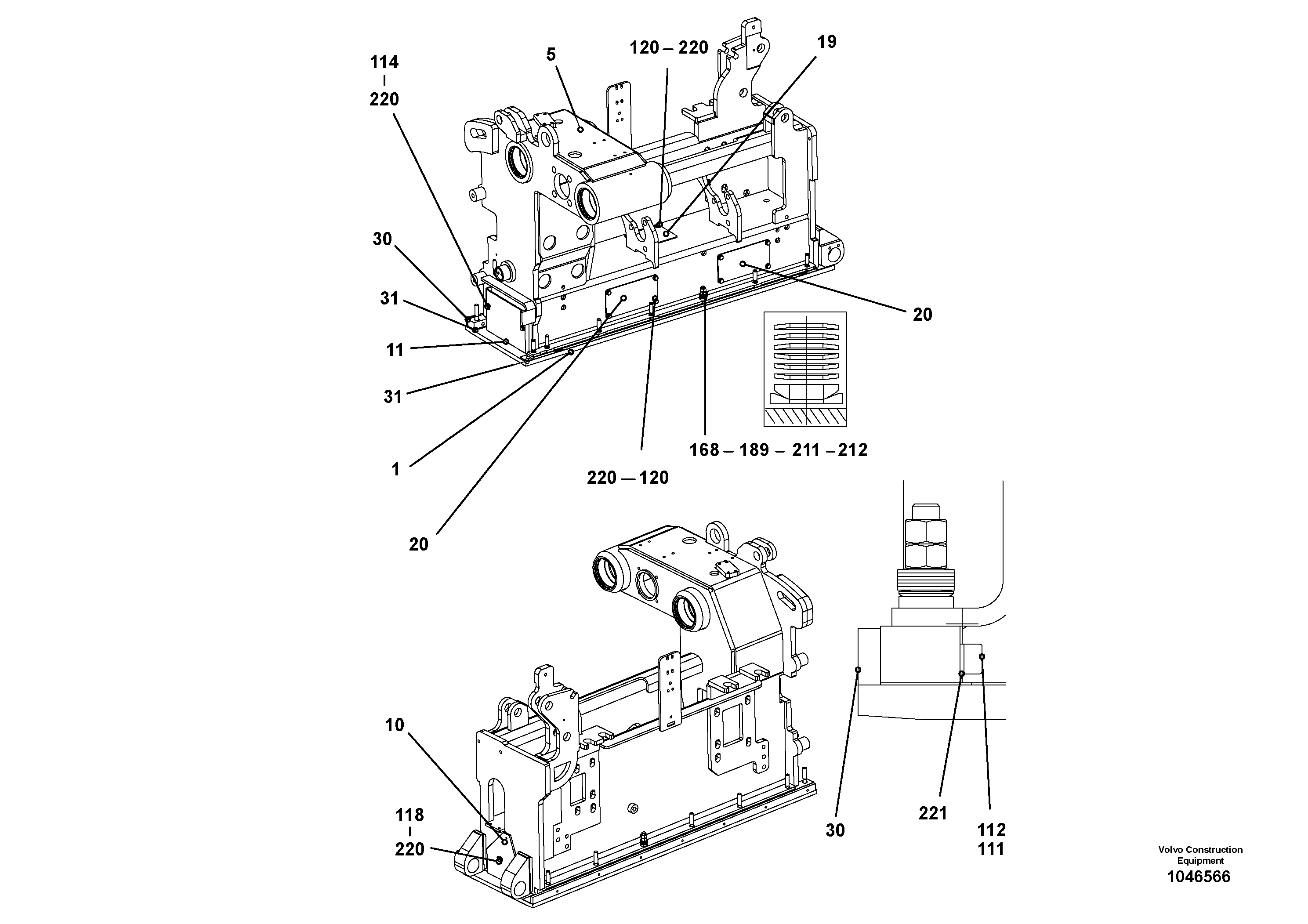 Схема запчастей Volvo ABG7820B - 66278 Heated body for basic screed VB 78 ETC ATT. SCREED 2,5 - 9,0 M ABG5820/6820/7820/7820B