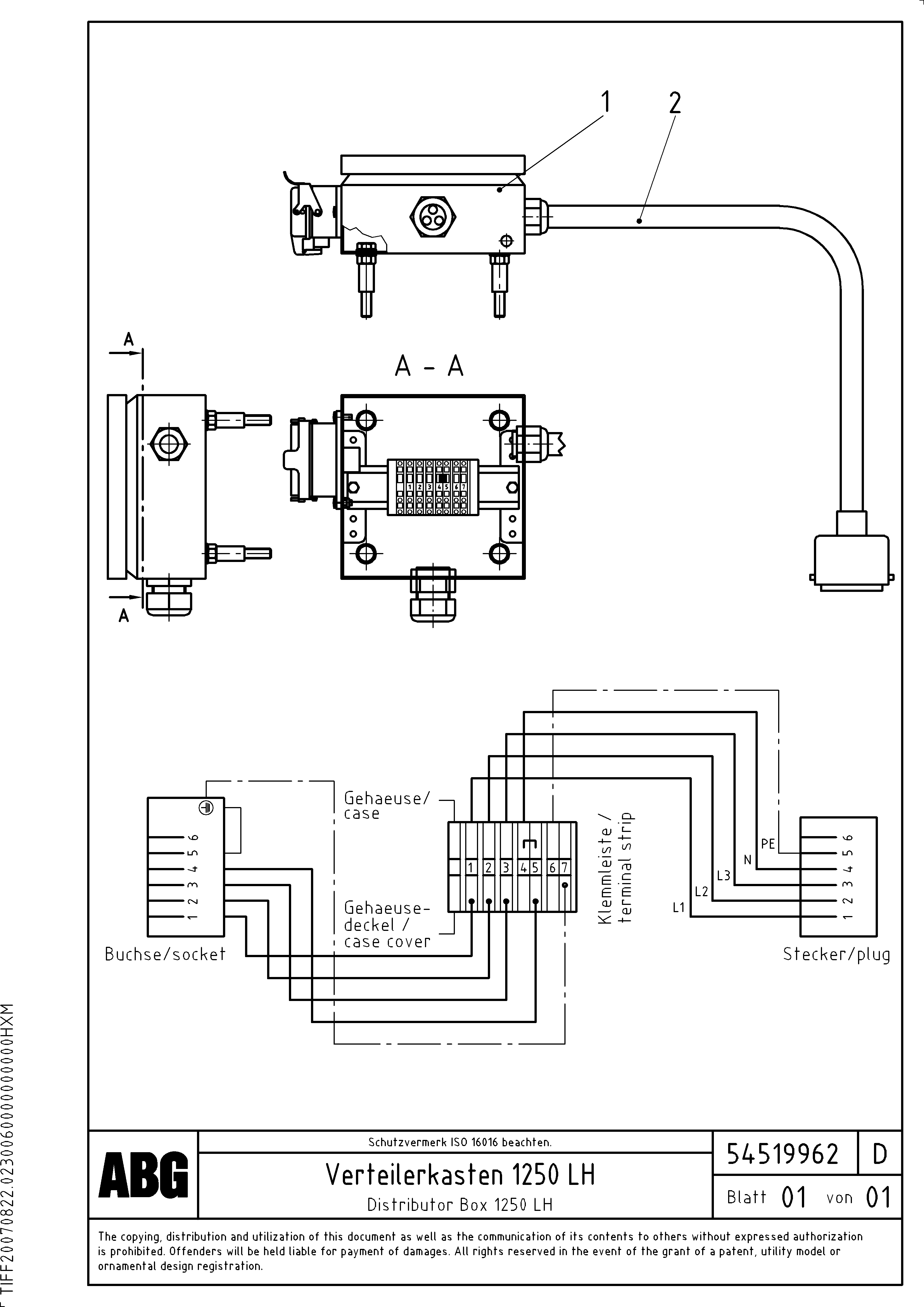Схема запчастей Volvo ABG7820B - 1719 Distributor box for extension VB 78 ETC ATT. SCREED 2,5 - 9,0 M ABG5820/6820/7820/7820B
