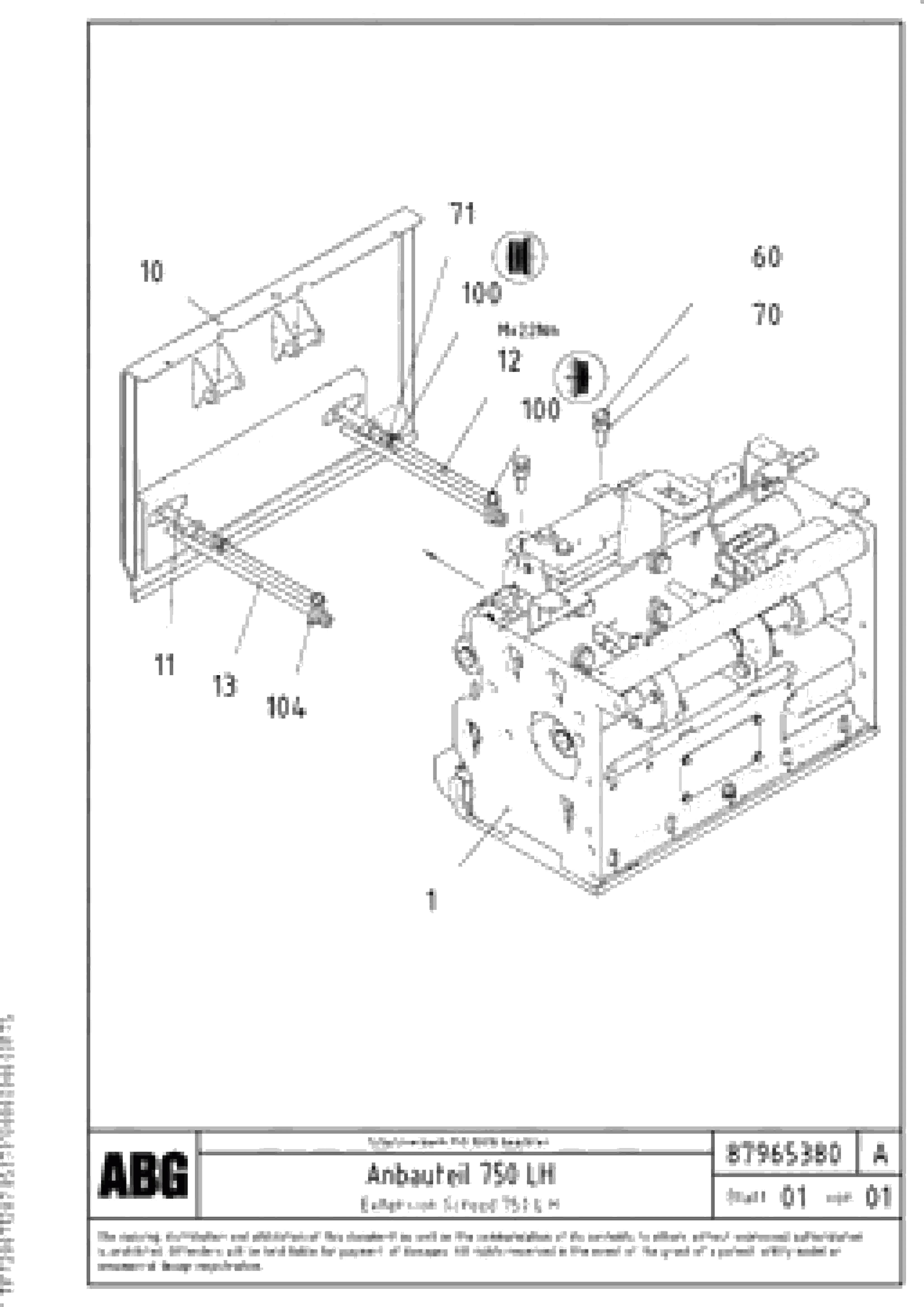 Схема запчастей Volvo ABG7820B - 85717 Deflector for extension VDT-V 78 ETC ATT. SCREED 2,5 - 9,0 M ABG6820, ABG7820/ABG7820B