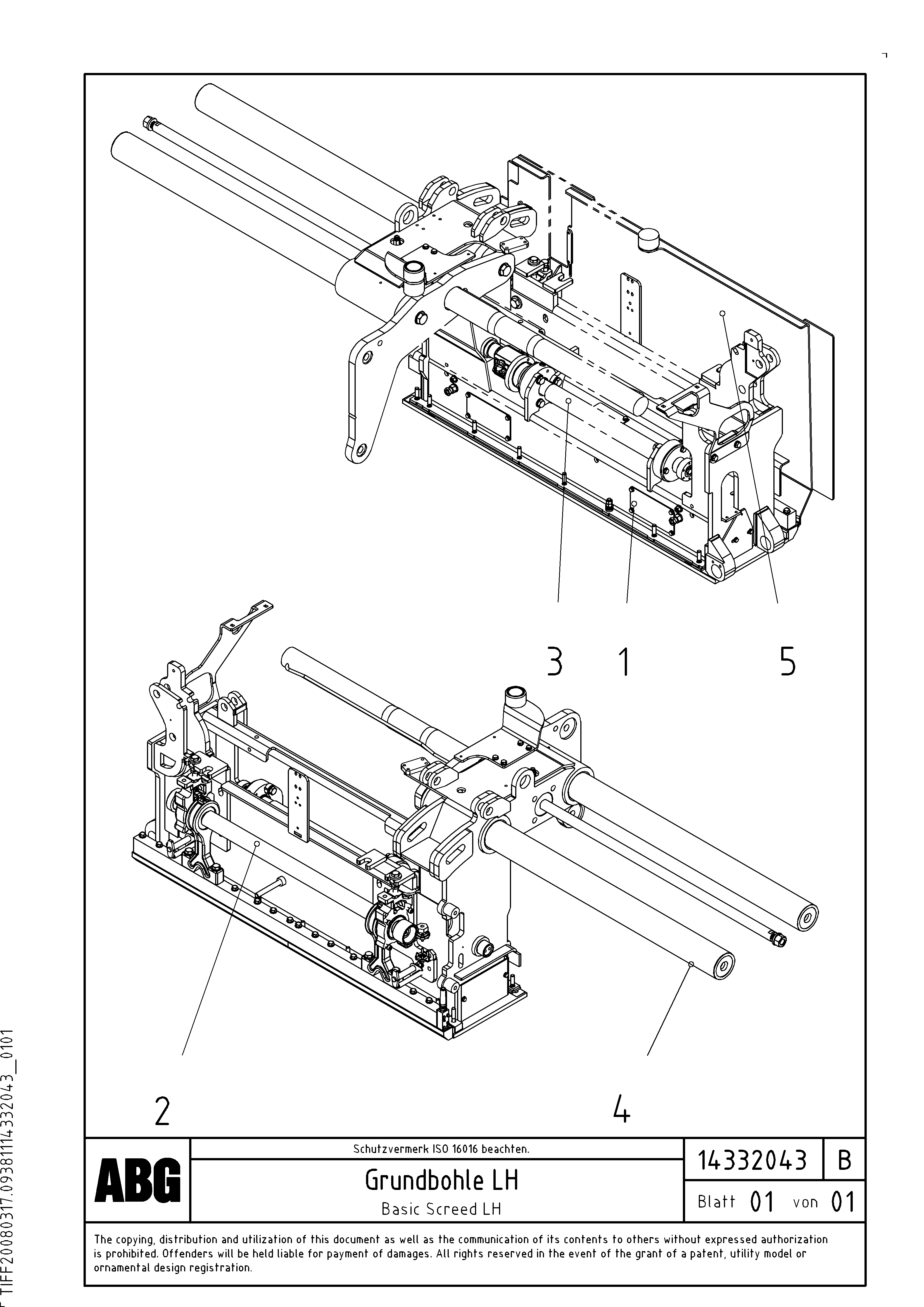 Схема запчастей Volvo ABG7820B - 80143 Basic screed VB 88 ETC ATT. SCREED 3,0 - 10,0M ABG6820, ABG7820/ABG7820B