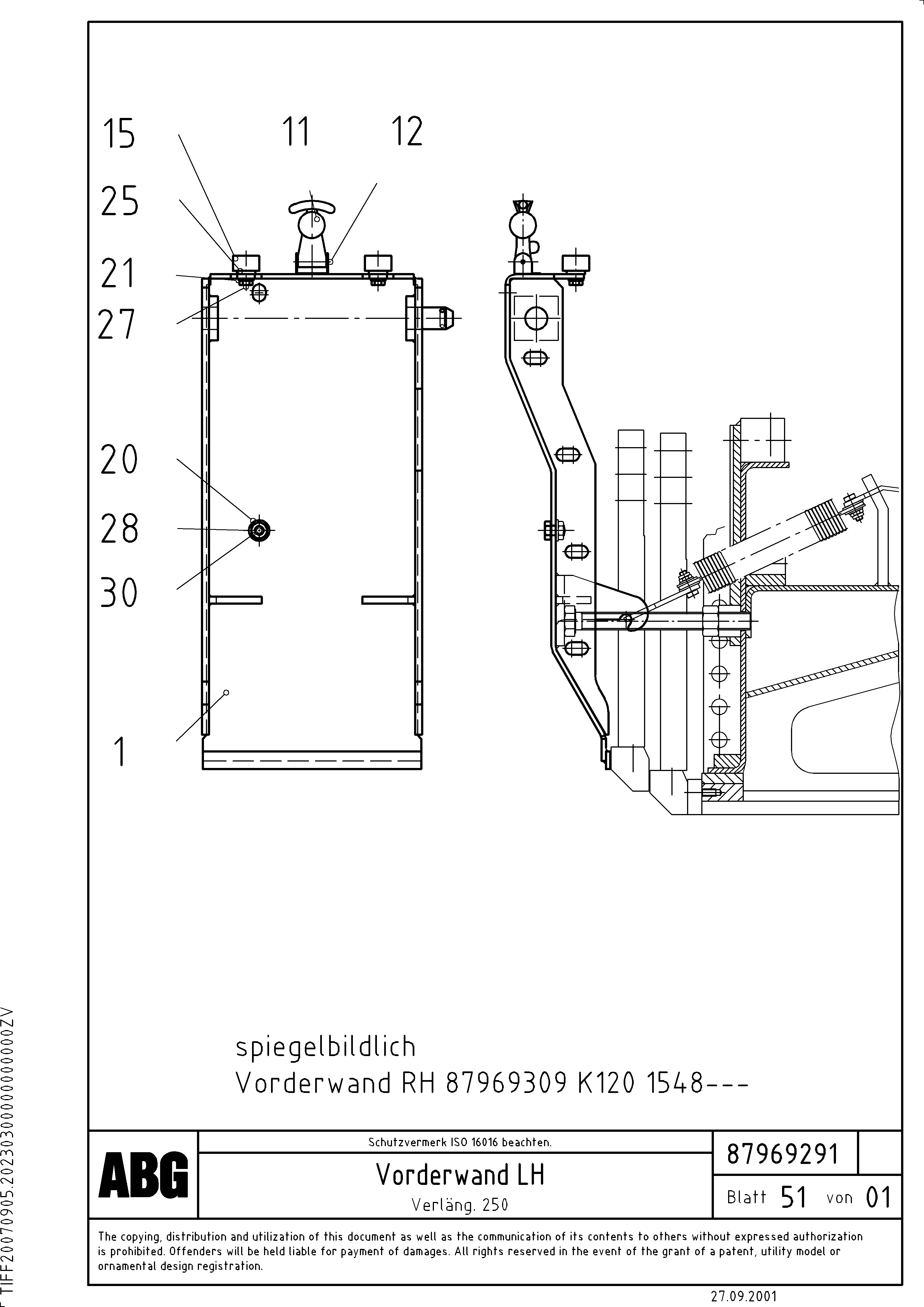 Схема запчастей Volvo ABG7820B - 89953 Deflector for extension VDT 121 ATT. SCREED 2,5 - 9,0 M ABG7820/ABG7820B