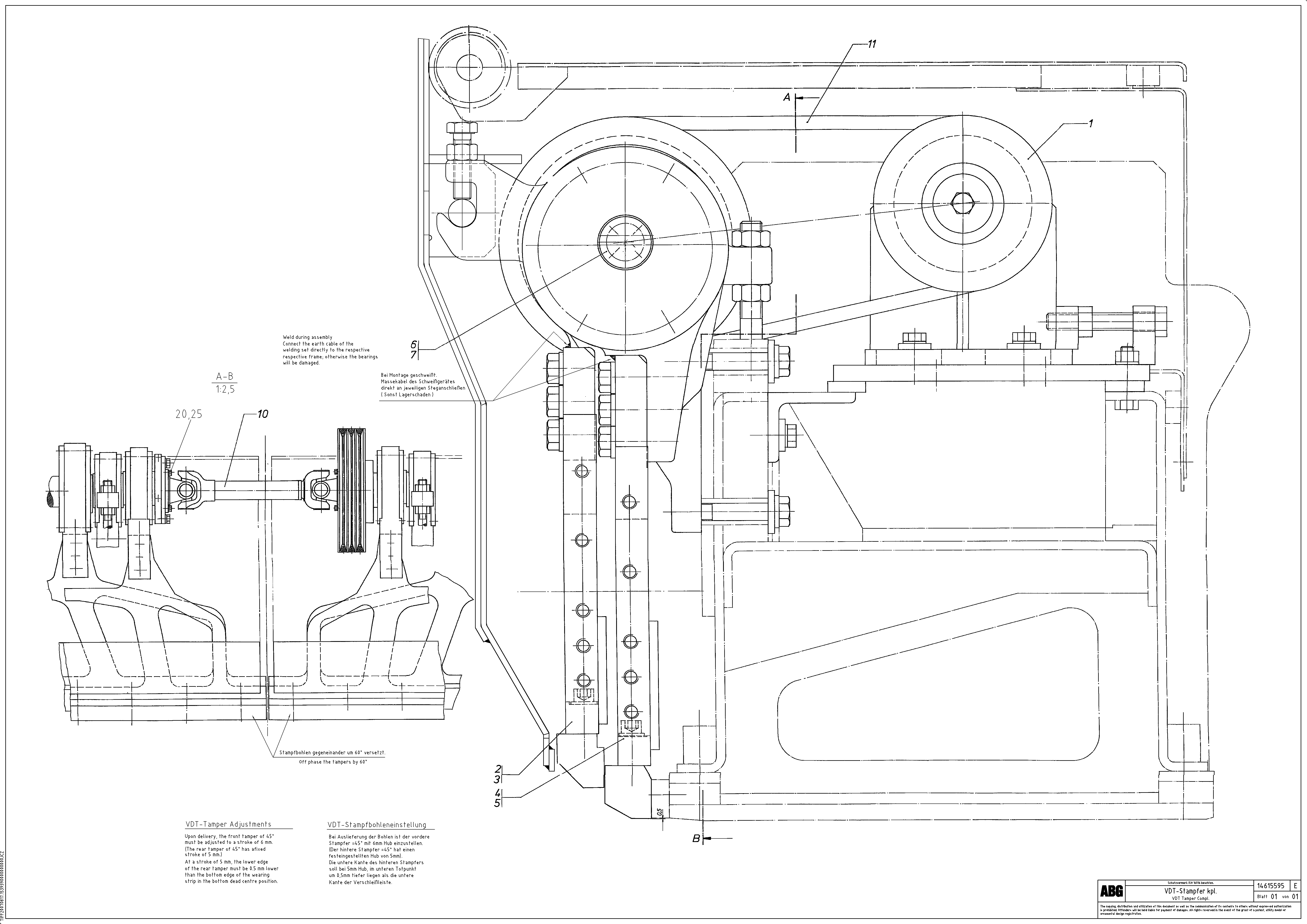 Схема запчастей Volvo ABG7820B - 83427 Tamper for basic screed VDT 121 ATT. SCREED 2,5 - 9,0 M ABG7820/ABG7820B