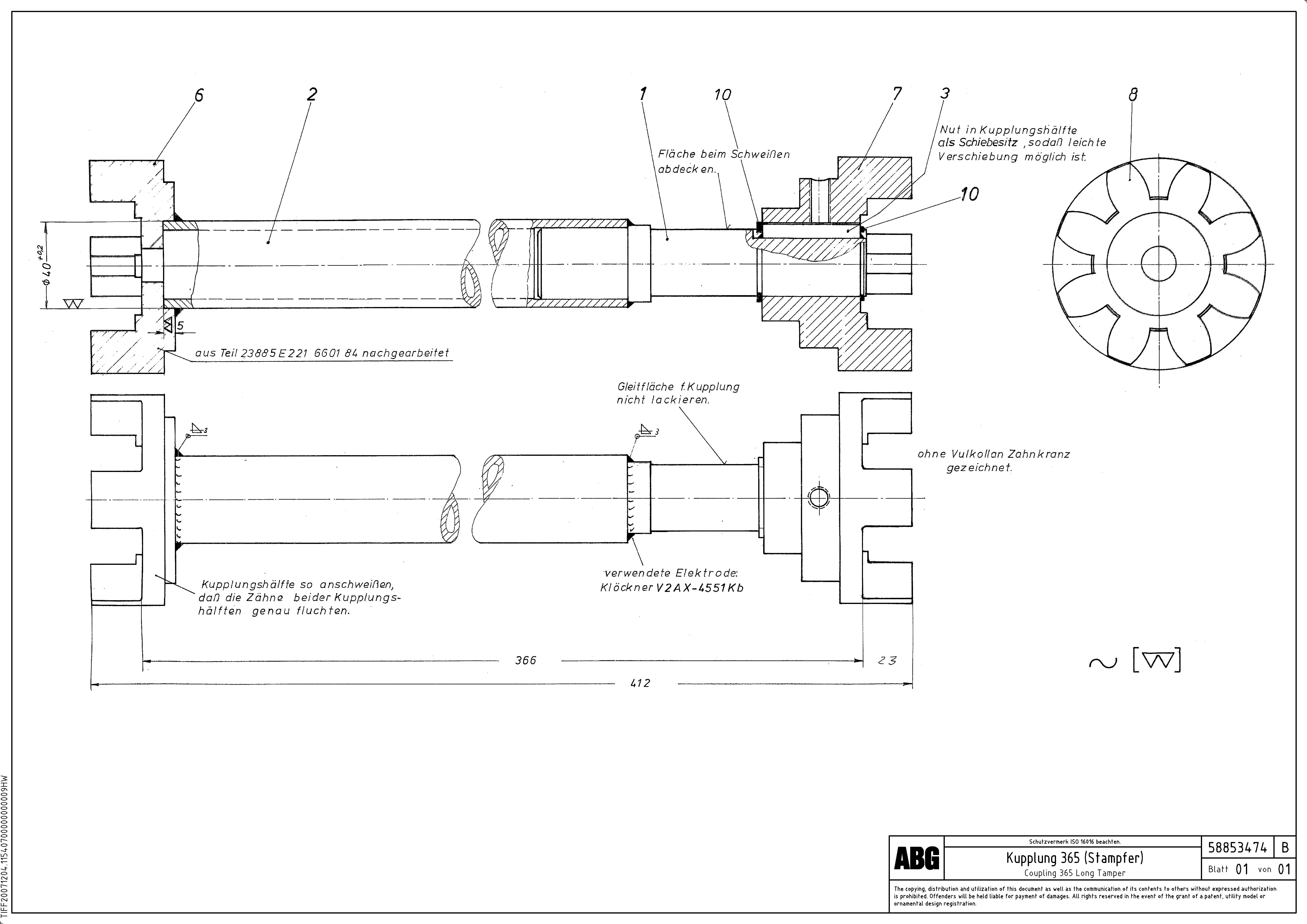 Схема запчастей Volvo ABG7820B - 90469 Coupling for tamper VDT 121 ATT. SCREED 2,5 - 9,0 M ABG7820/ABG7820B