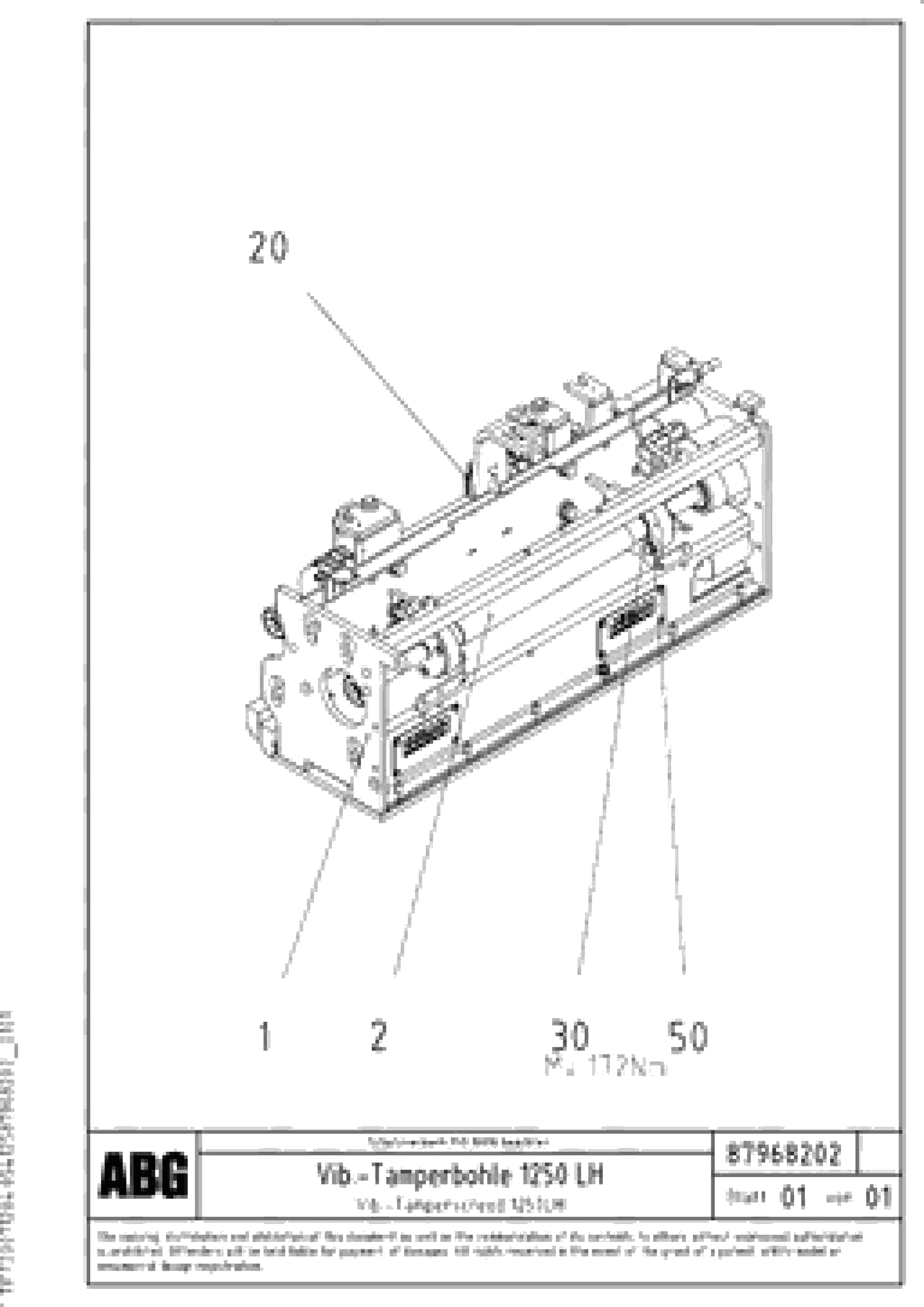 Схема запчастей Volvo ABG7820B - 80943 Vib.-tamperscreed for extension VDT-V 88 GTC ATT. SCREEDS 3,0 - 9,0M ABG7820/ABG780B