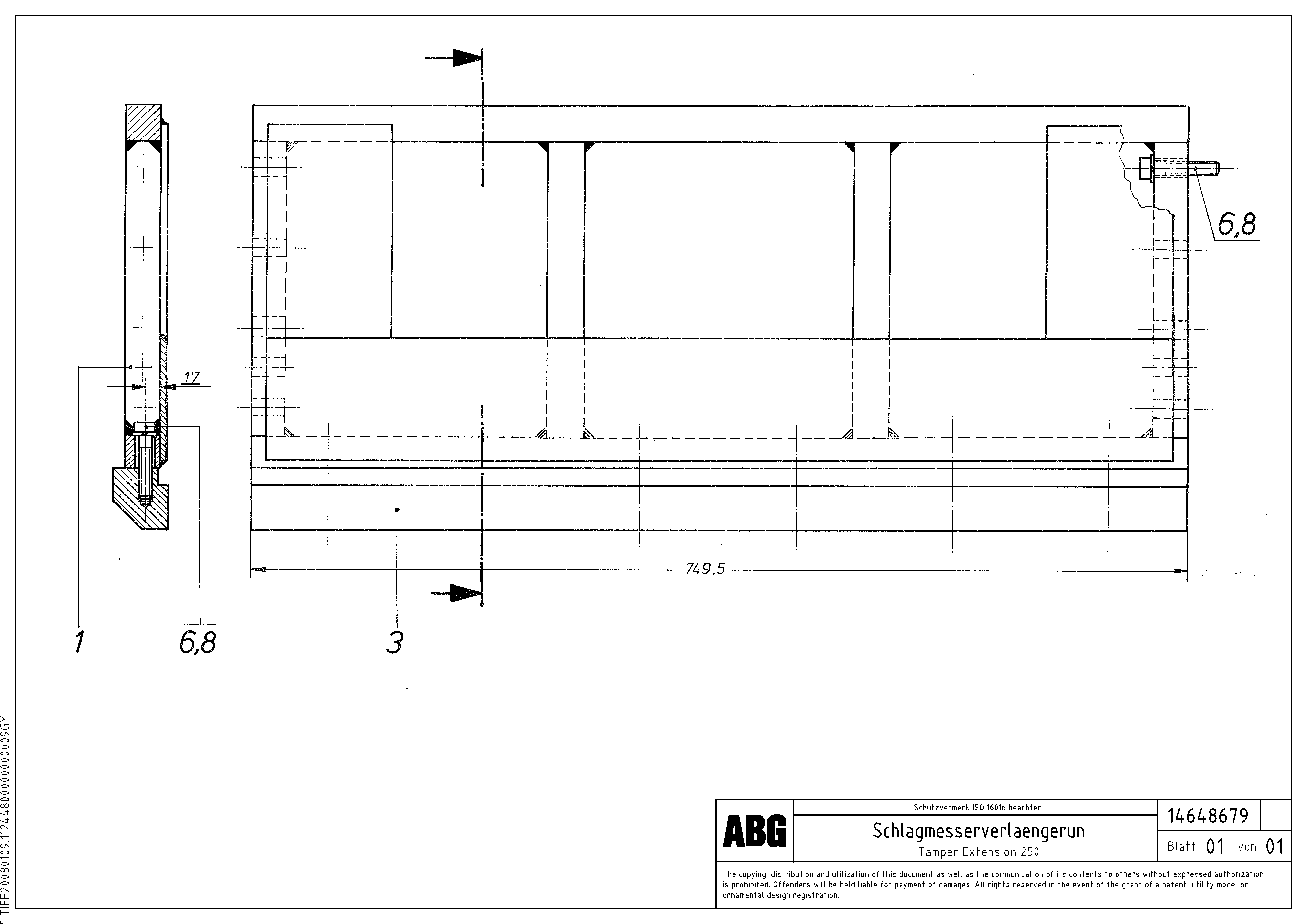 Схема запчастей Volvo ABG7820B - 74297 Tamper bar MB 122 ATT. SCREEDS 2,5 -10,0M ABG7820, ABG7820B