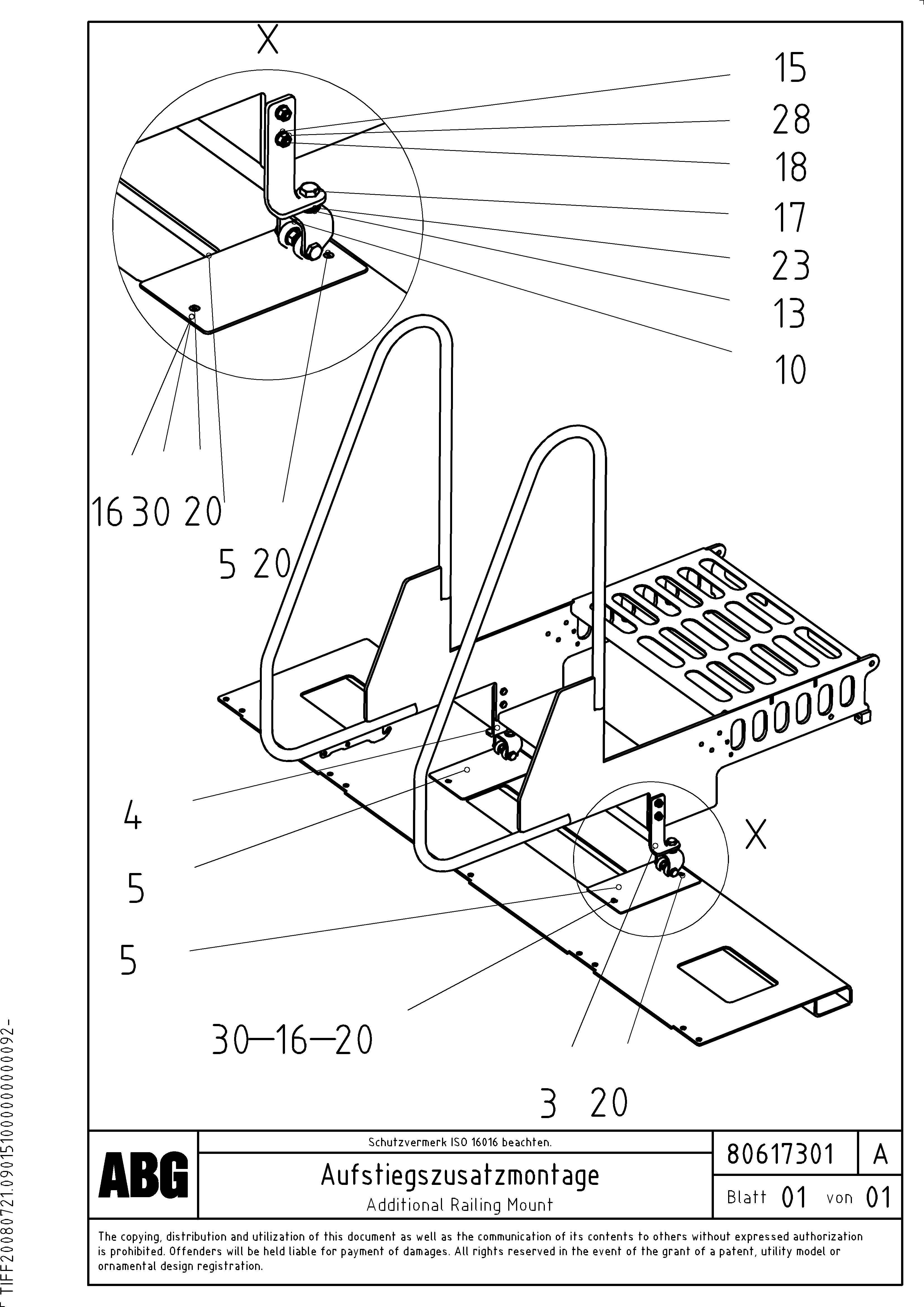 Схема запчастей Volvo ABG7820B - 69398 Additional railing mounting for basic screed VB 79 ETC ATT. SCREEDS 2,5 - 9,0M ABG7820, ABG7820B