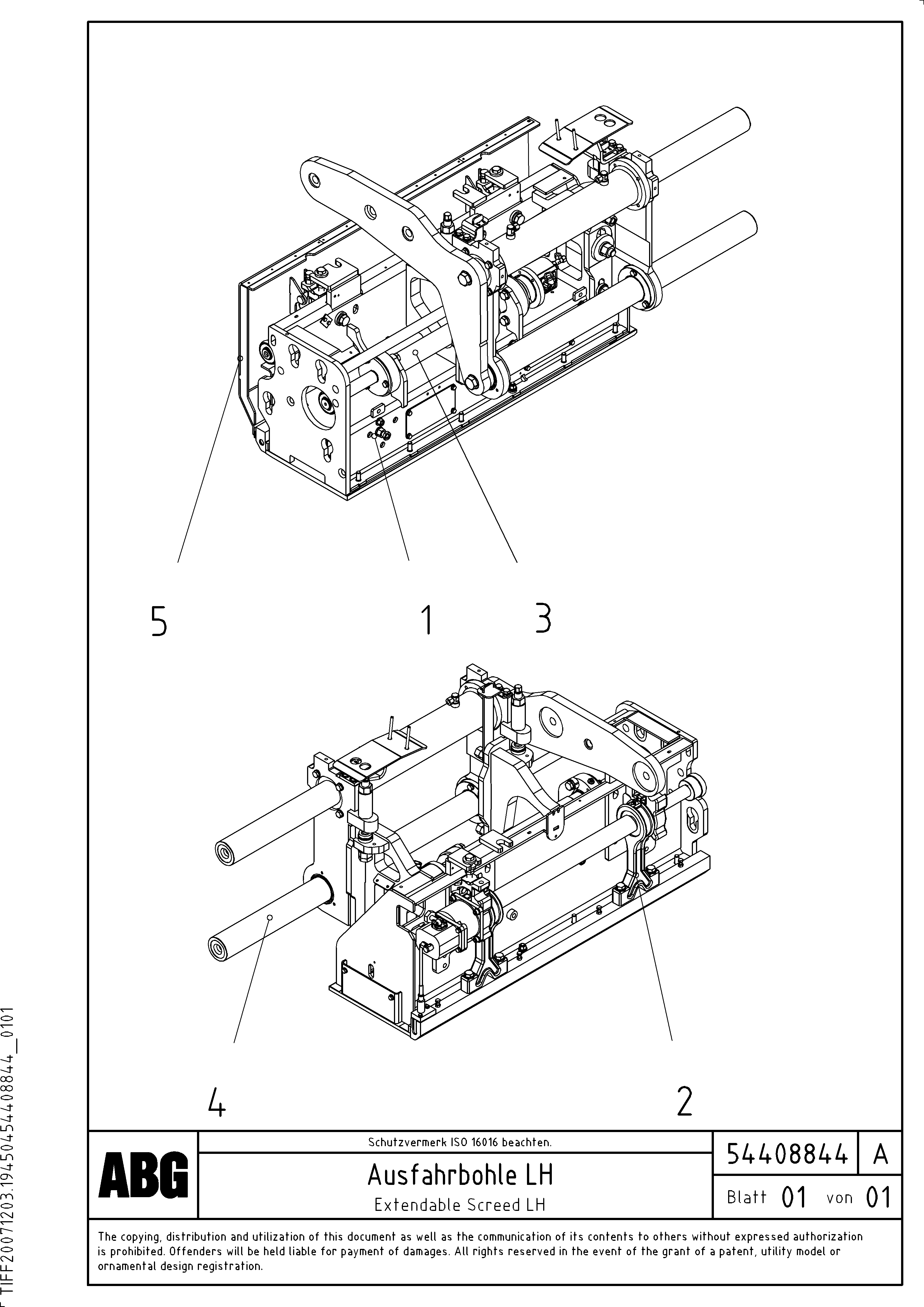 Схема запчастей Volvo ABG7820B - 69421 Extendable screed VB 79 ETC ATT. SCREEDS 2,5 - 9,0M ABG7820, ABG7820B