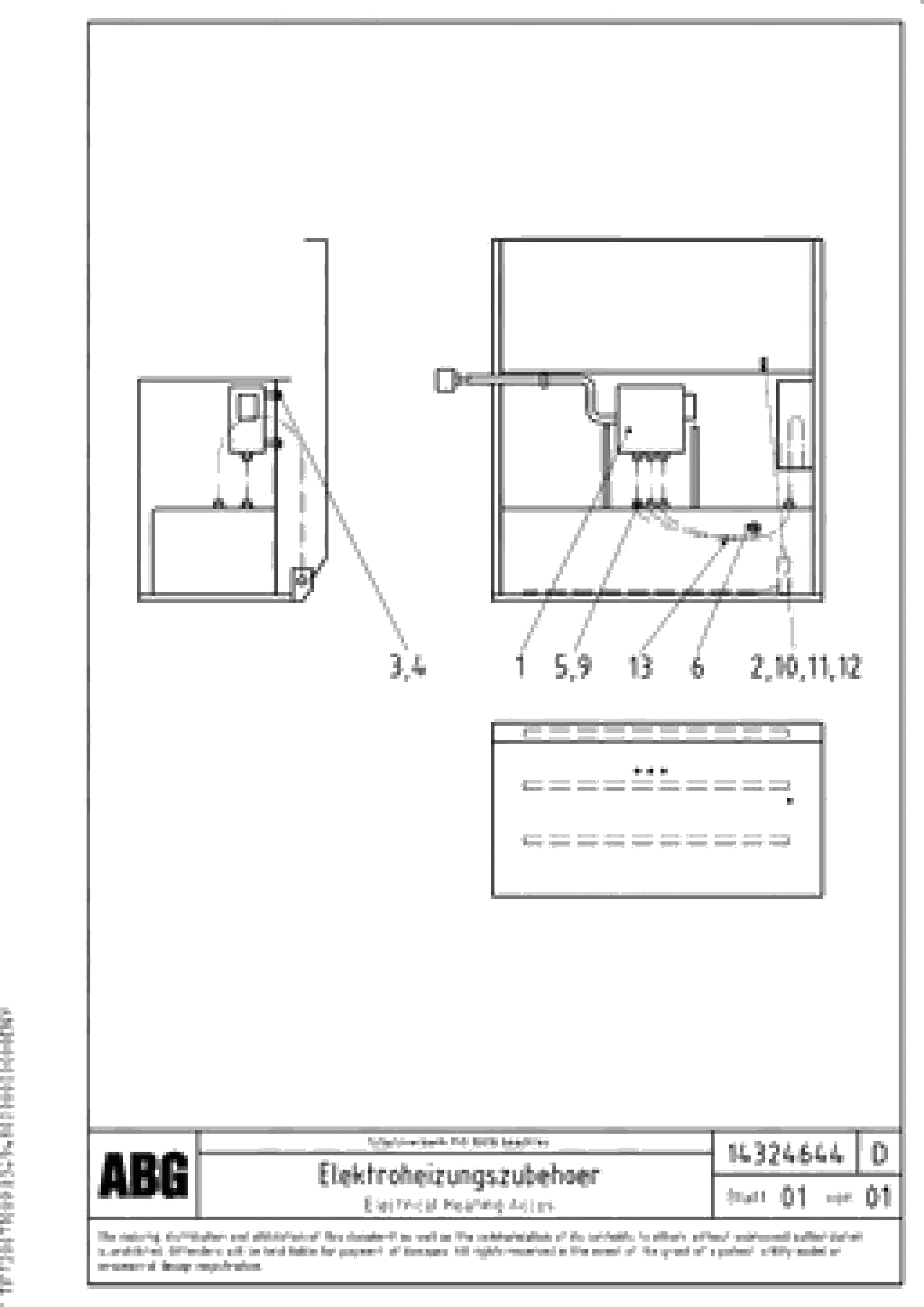 Схема запчастей Volvo ABG7820B - 69703 Electrical heating acces for extension VB 79 ETC ATT. SCREEDS 2,5 - 9,0M ABG7820, ABG7820B