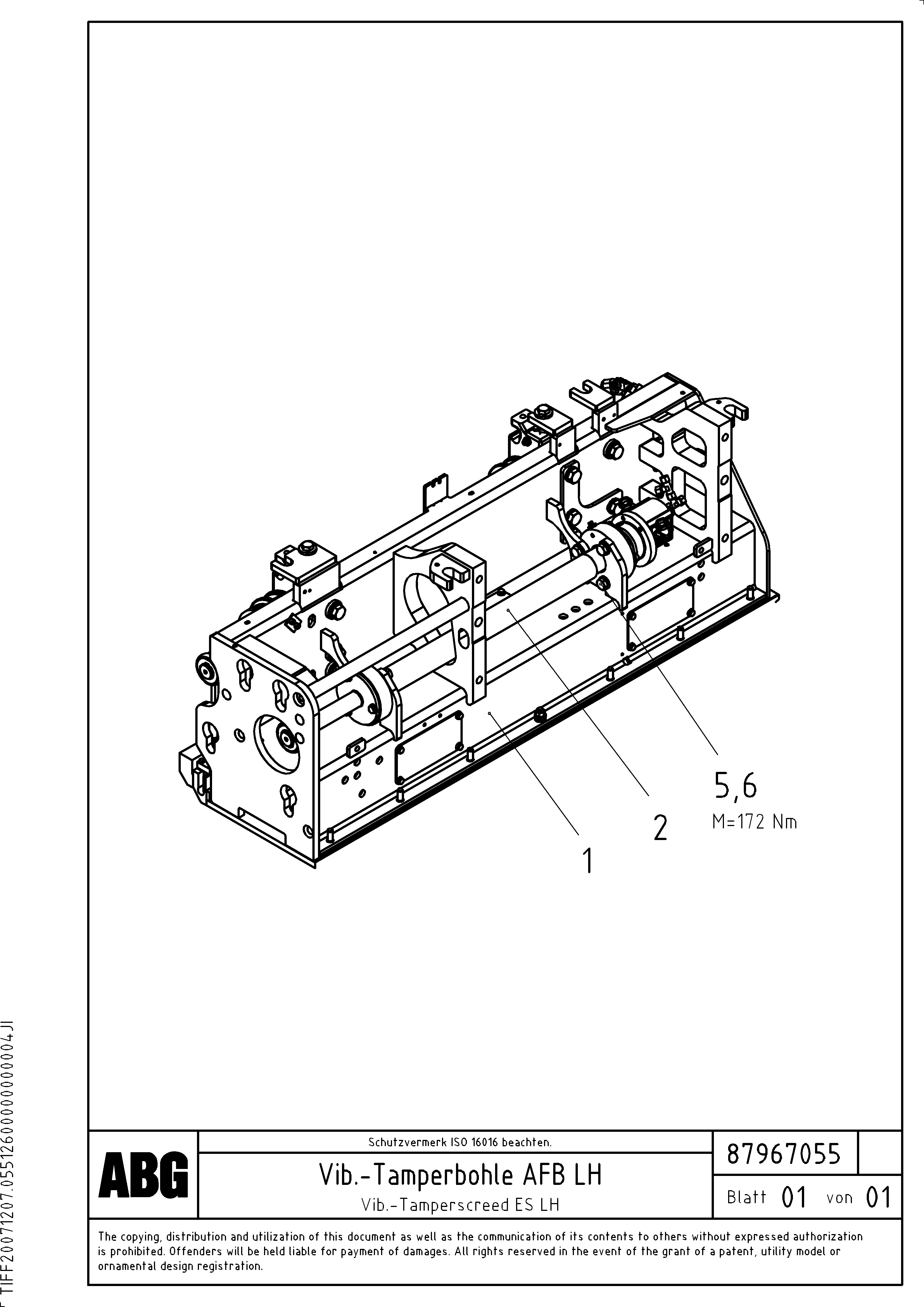 Схема запчастей Volvo ABG7820B - 65544 Vib.-tamperscreed for extendable screed VDT-V 89 ETC ATT. SCREEDS 3,0 - 9,0M ABG7820, ABG7820B