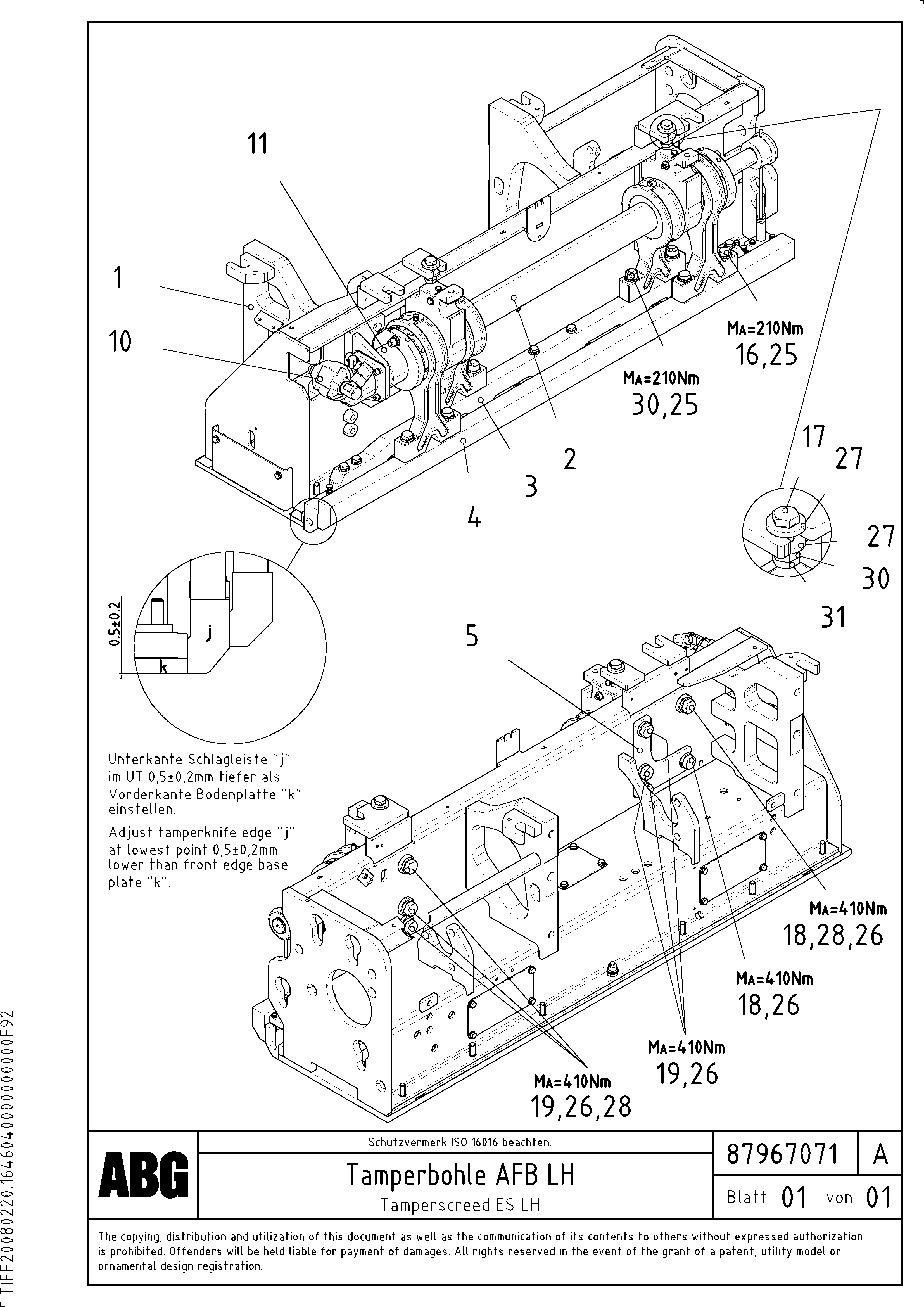 Схема запчастей Volvo ABG7820B - 65545 Tamperscreed for extendable screed VDT-V 89 ETC ATT. SCREEDS 3,0 - 9,0M ABG7820, ABG7820B