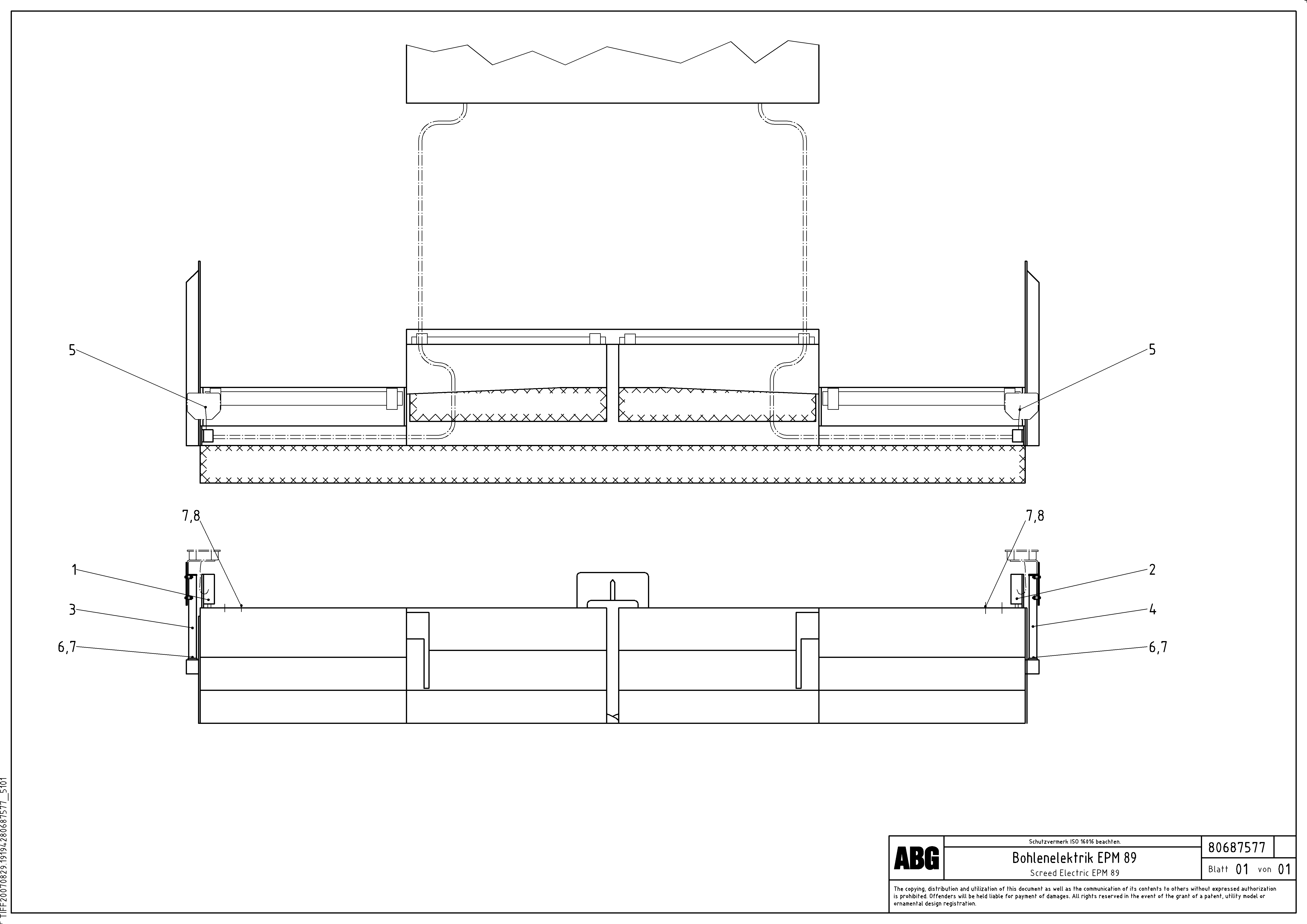 Схема запчастей Volvo ABG7820B - 62989 Electric installation on screed for Epm VDT-V 89 ETC ATT. SCREEDS 3,0 - 9,0M ABG7820, ABG7820B