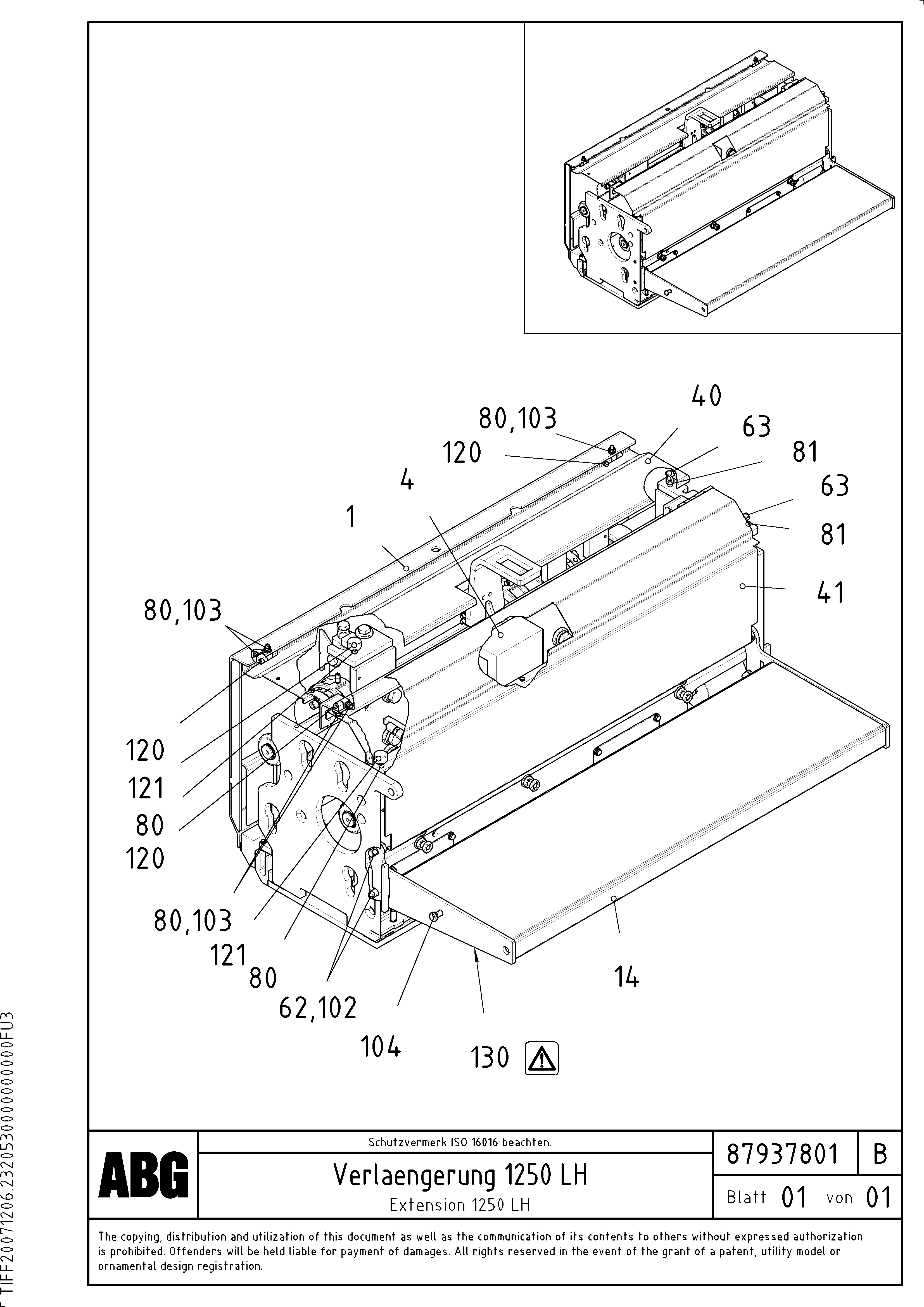Схема запчастей Volvo ABG7820B - 64627 Extension VDT-V 89 ETC ATT. SCREEDS 3,0 - 9,0M ABG7820, ABG7820B
