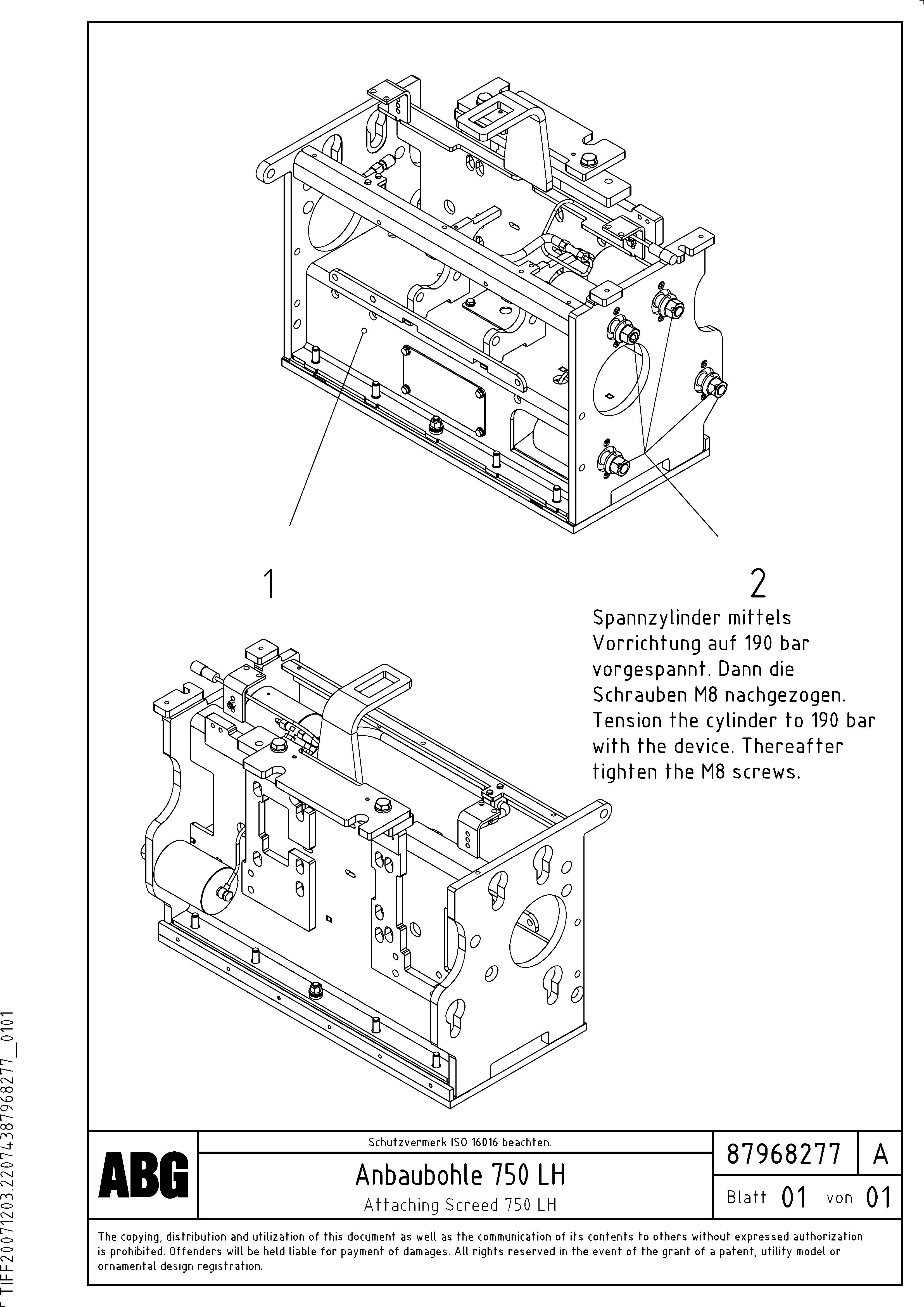 Схема запчастей Volvo ABG7820B - 65243 Attaching screed for extension VDT-V 89 ETC ATT. SCREEDS 3,0 - 9,0M ABG7820, ABG7820B