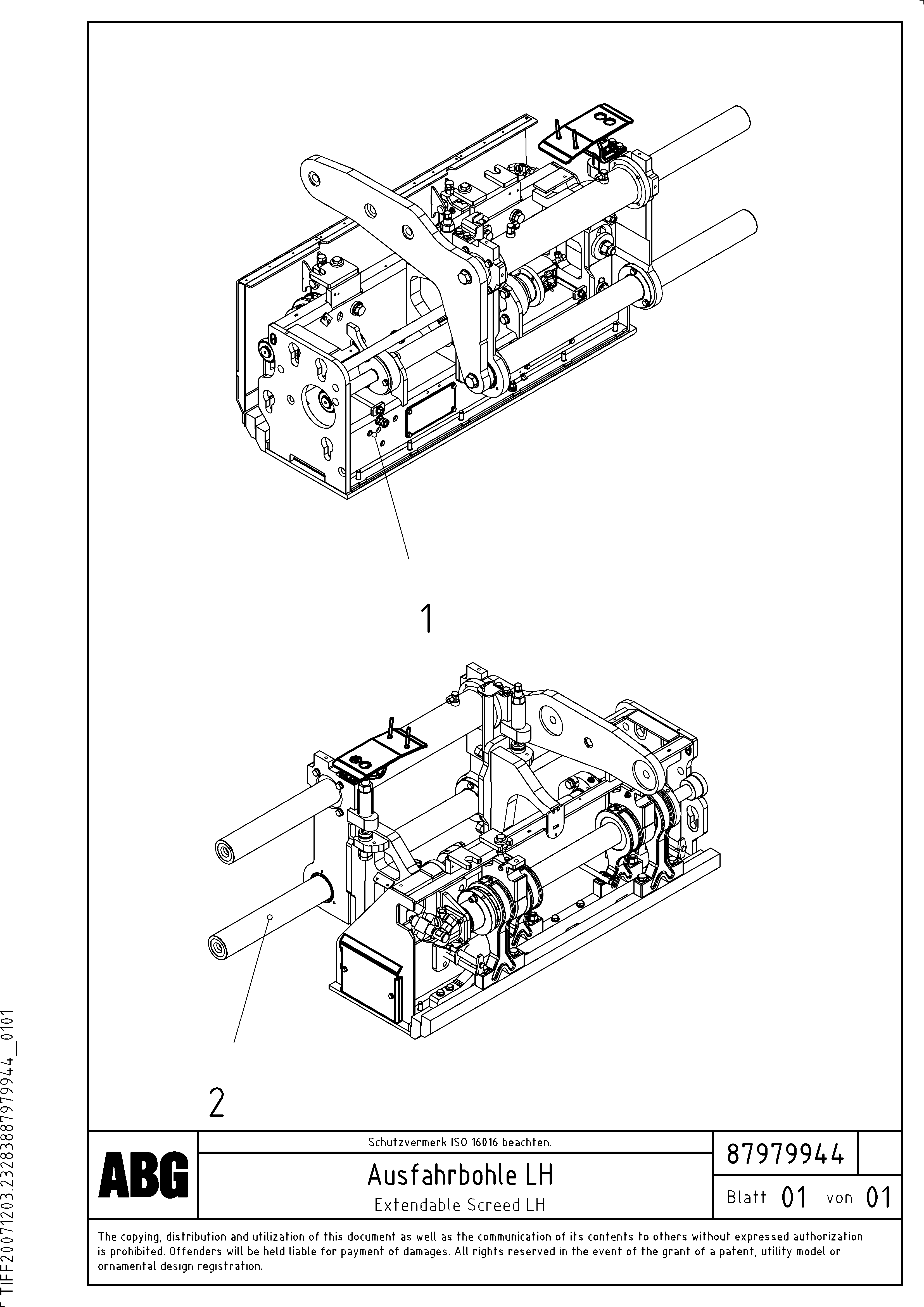 Схема запчастей Volvo ABG7820B - 66798 Extendable screed VDT-V 78 GTC ATT. SCREEDS 2,5 - 9,0M ABG6820,ABG7820,ABG7820B