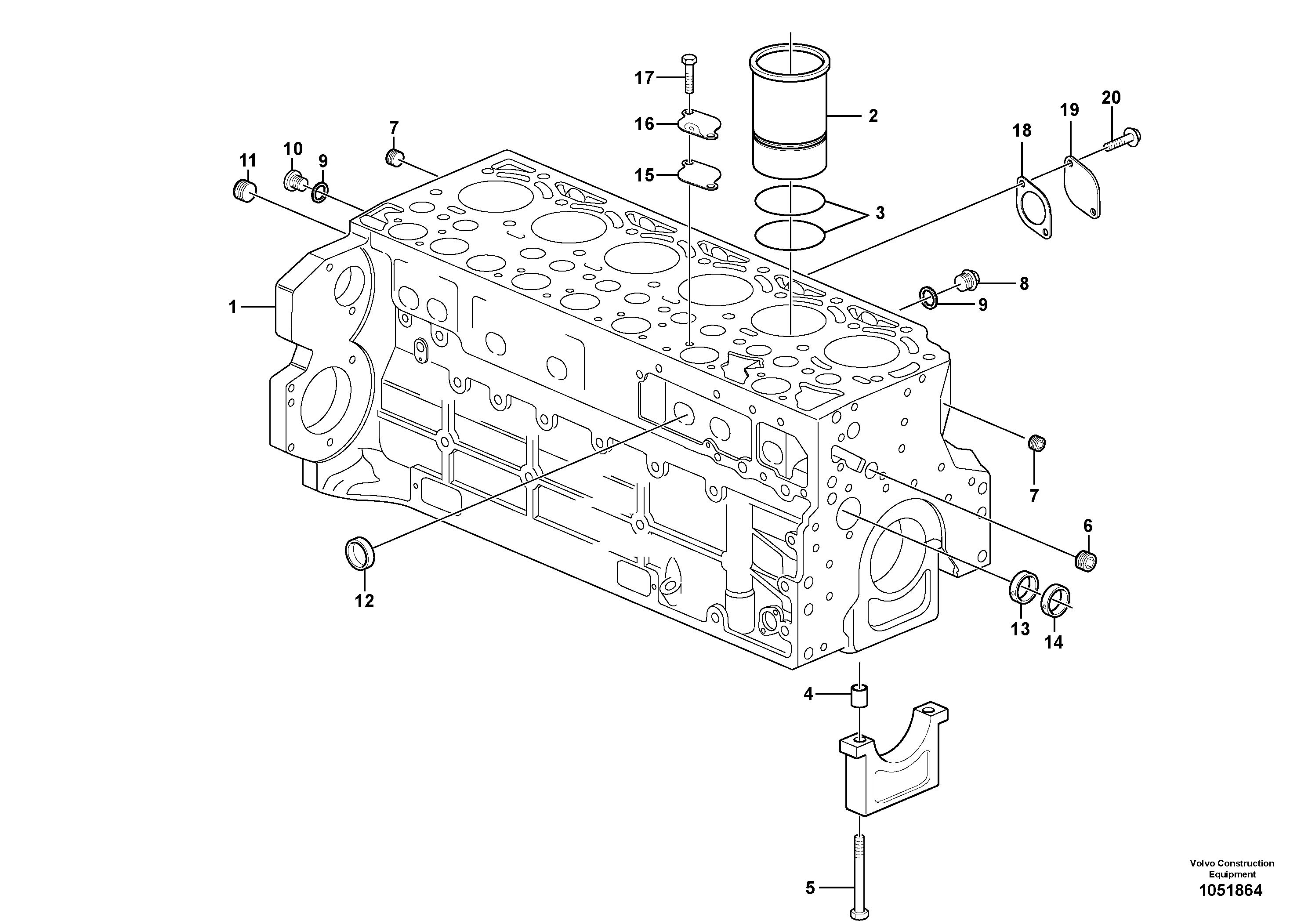 Схема запчастей Volvo ABG8820B - 66579 Блок цилиндров ABG8820/ABG8820B ABG8820 S/N 21098-23354 ABG8820B S/N 23355-