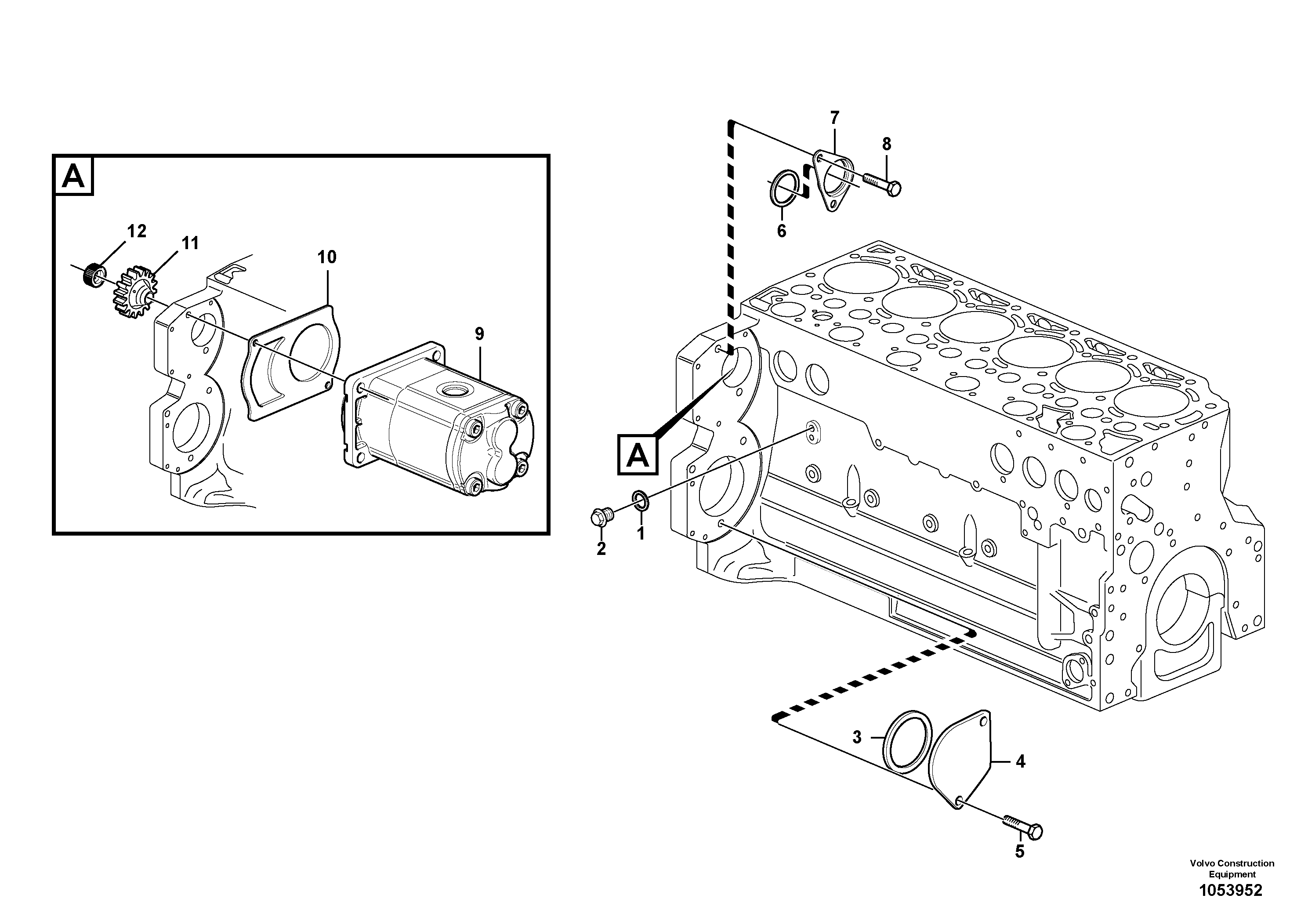 Схема запчастей Volvo ABG8820B - 66009 Pump drive power take-off ABG8820/ABG8820B ABG8820 S/N 21098-23354 ABG8820B S/N 23355-