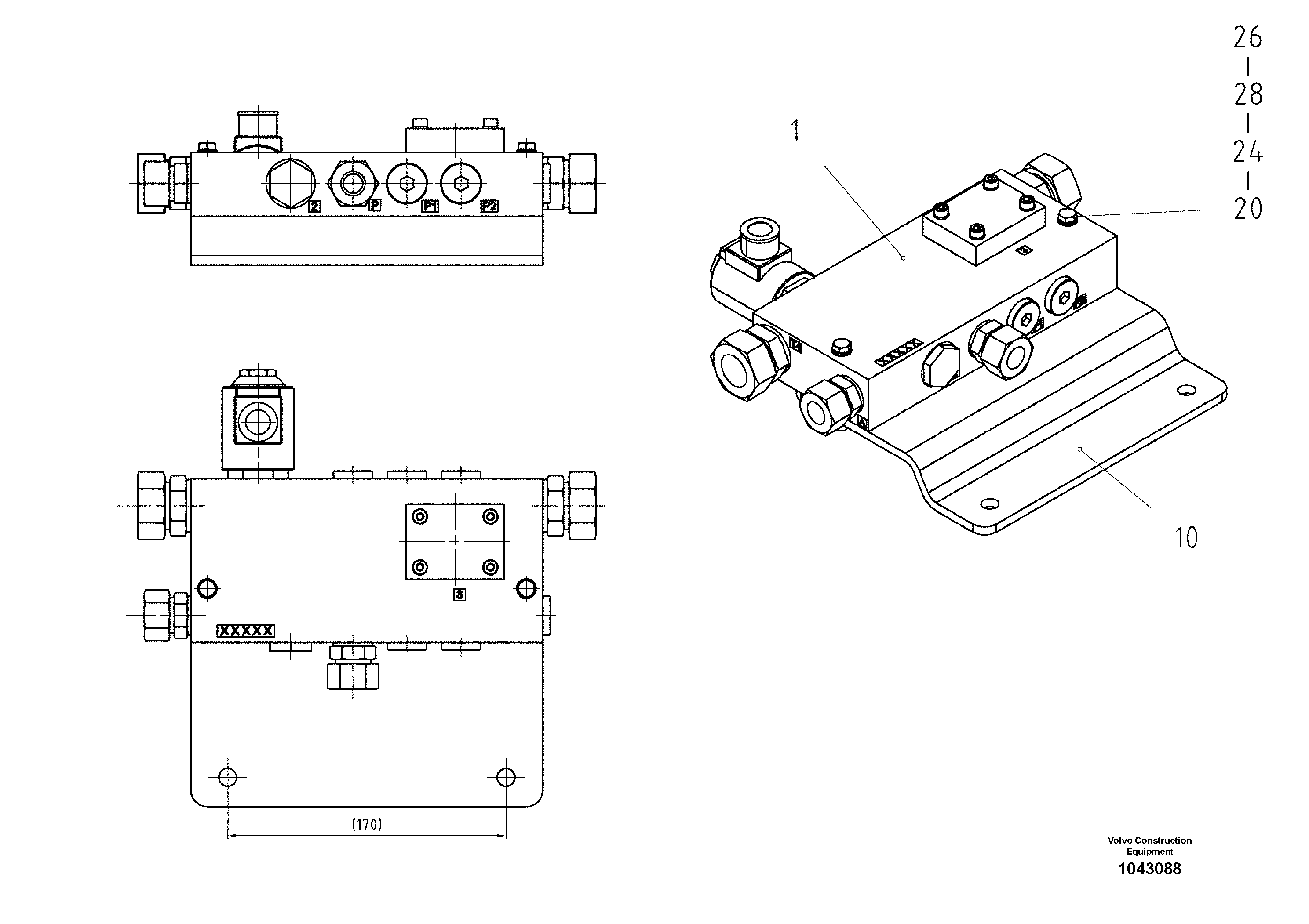 Схема запчастей Volvo ABG8820B - 56149 Valve block ABG8820/ABG8820B ABG8820 S/N 21098-23354 ABG8820B S/N 23355-