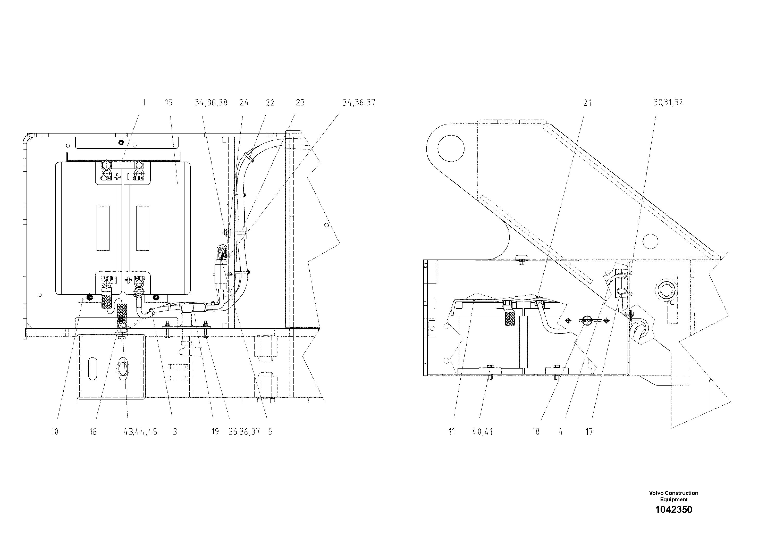 Схема запчастей Volvo ABG8820B - 55672 Battery unit ABG8820/ABG8820B ABG8820 S/N 21098-23354 ABG8820B S/N 23355-