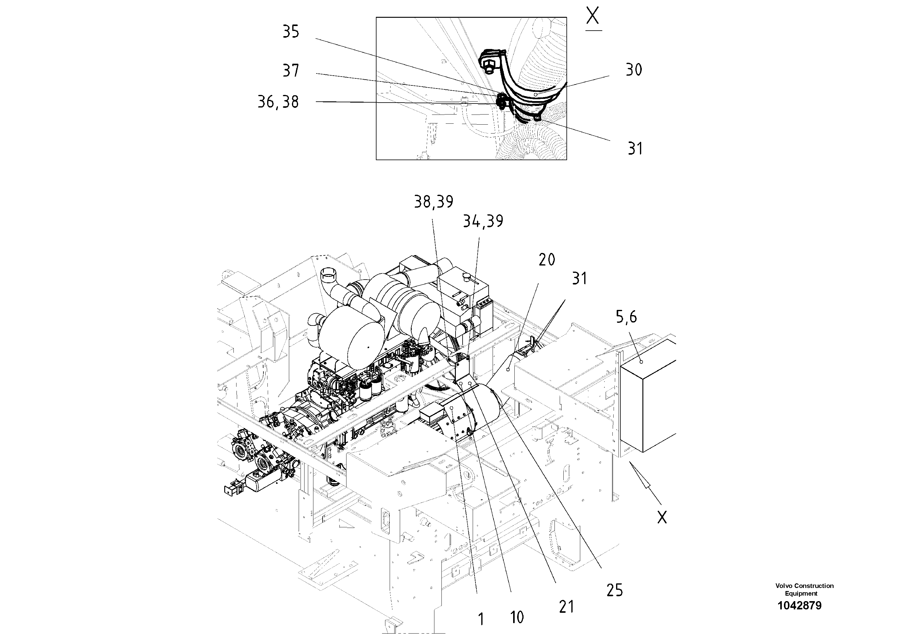 Схема запчастей Volvo ABG8820B - 73845 Alternator-mounting ABG8820/ABG8820B ABG8820 S/N 21098-23354 ABG8820B S/N 23355-