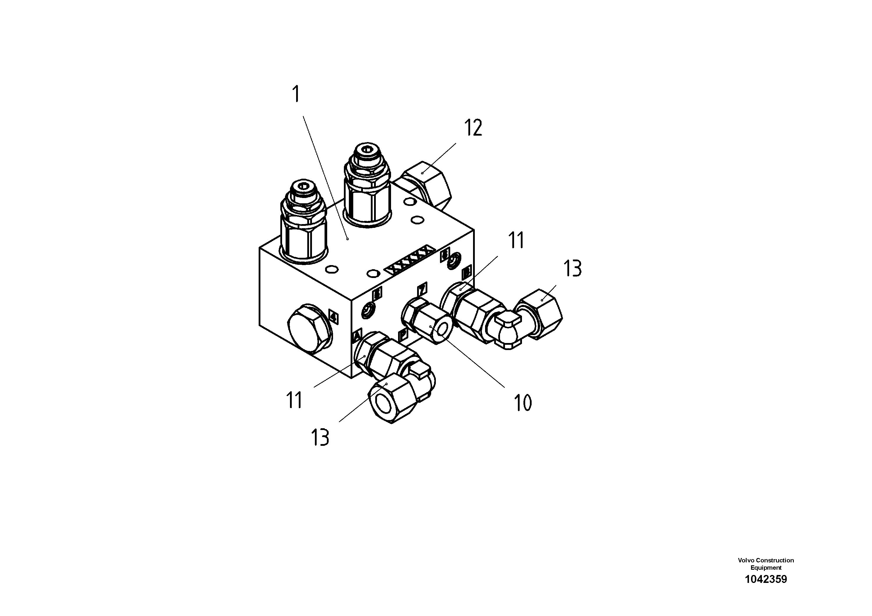 Схема запчастей Volvo ABG8820B - 56616 Valve block ABG8820/ABG8820B ABG8820 S/N 21098-23354 ABG8820B S/N 23355-