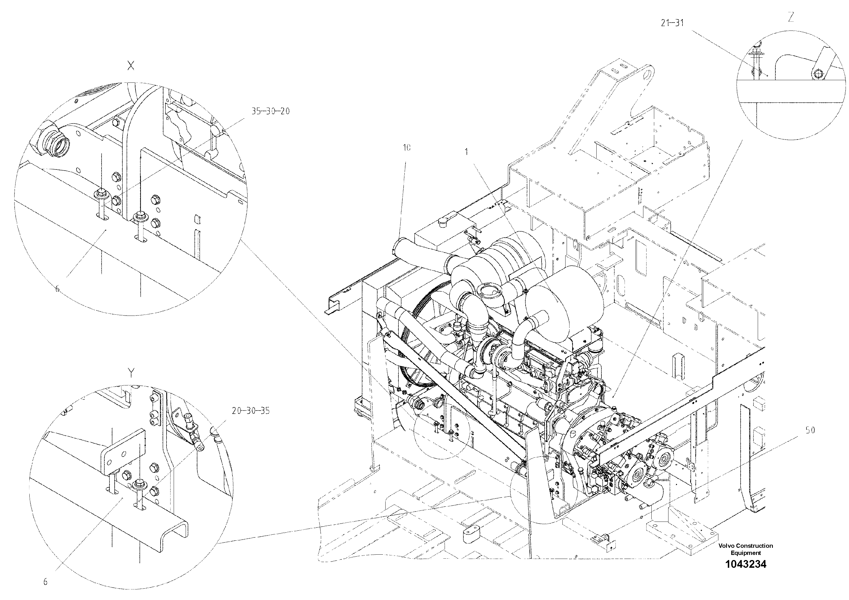 Схема запчастей Volvo ABG8820B - 56154 Power unit ABG8820/ABG8820B ABG8820 S/N 21098-23354 ABG8820B S/N 23355-