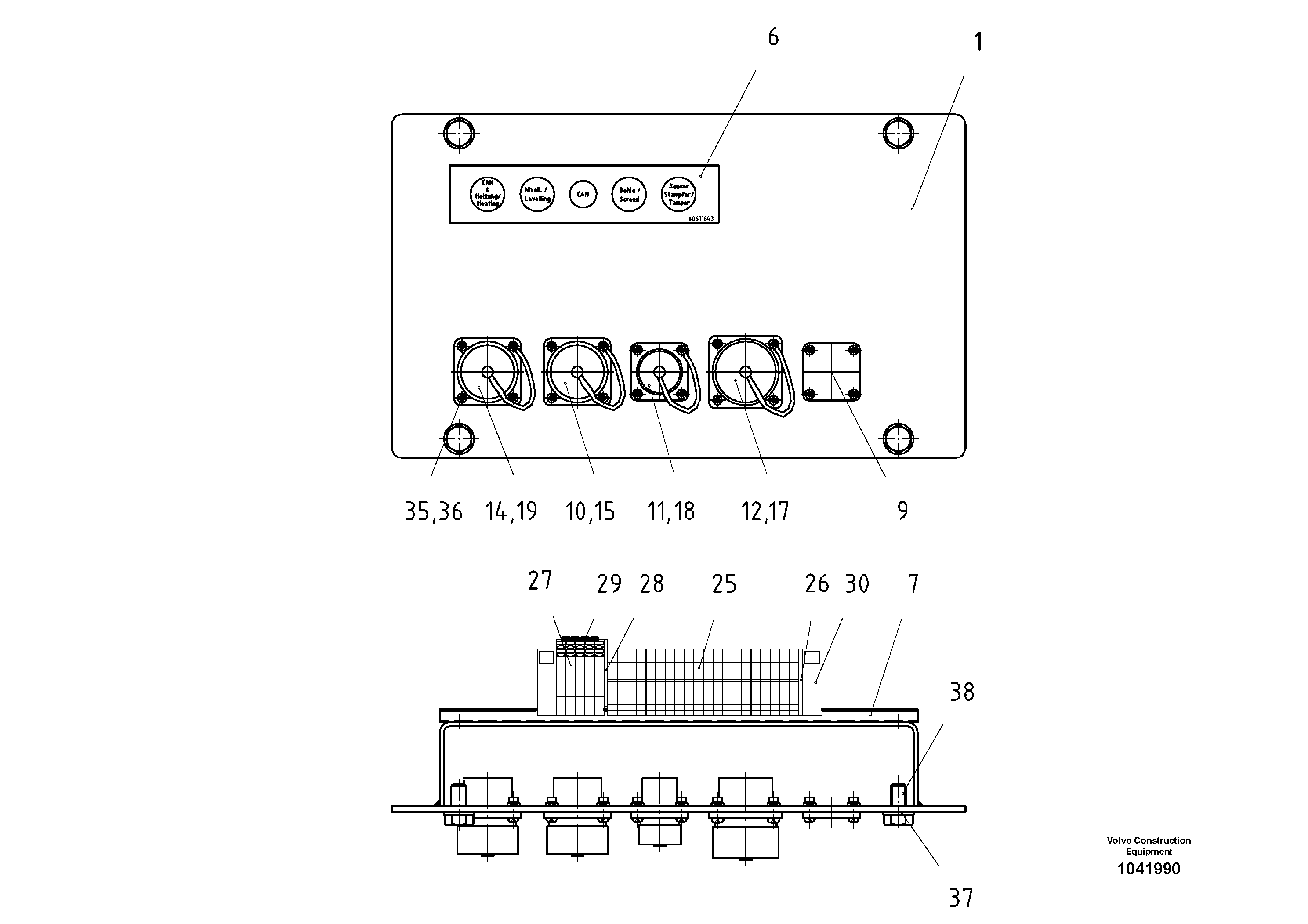 Схема запчастей Volvo ABG8820B - 51856 Distributor ABG8820/ABG8820B ABG8820 S/N 21098-23354 ABG8820B S/N 23355-