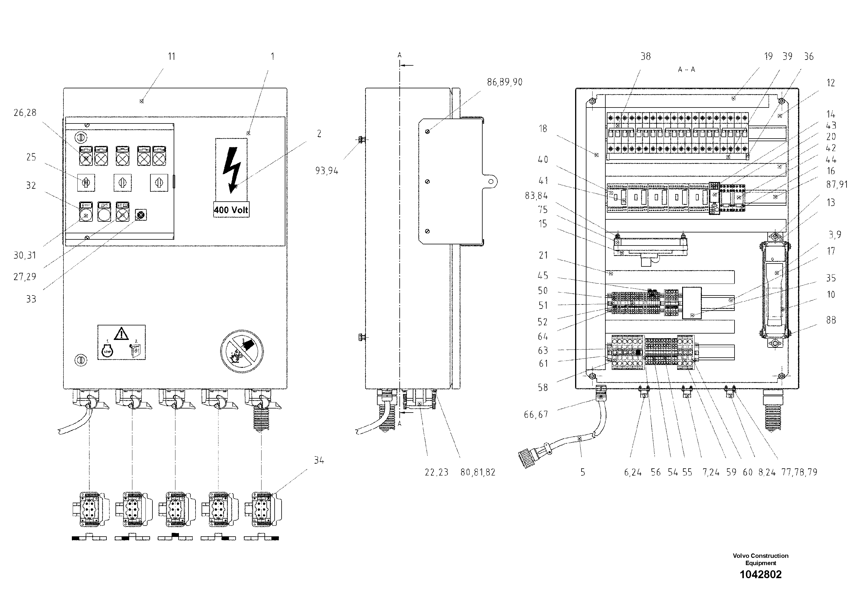 Схема запчастей Volvo ABG8820B - 85292 Switch Cabinet El-heating ABG8820/ABG8820B ABG8820 S/N 21098-23354 ABG8820B S/N 23355-