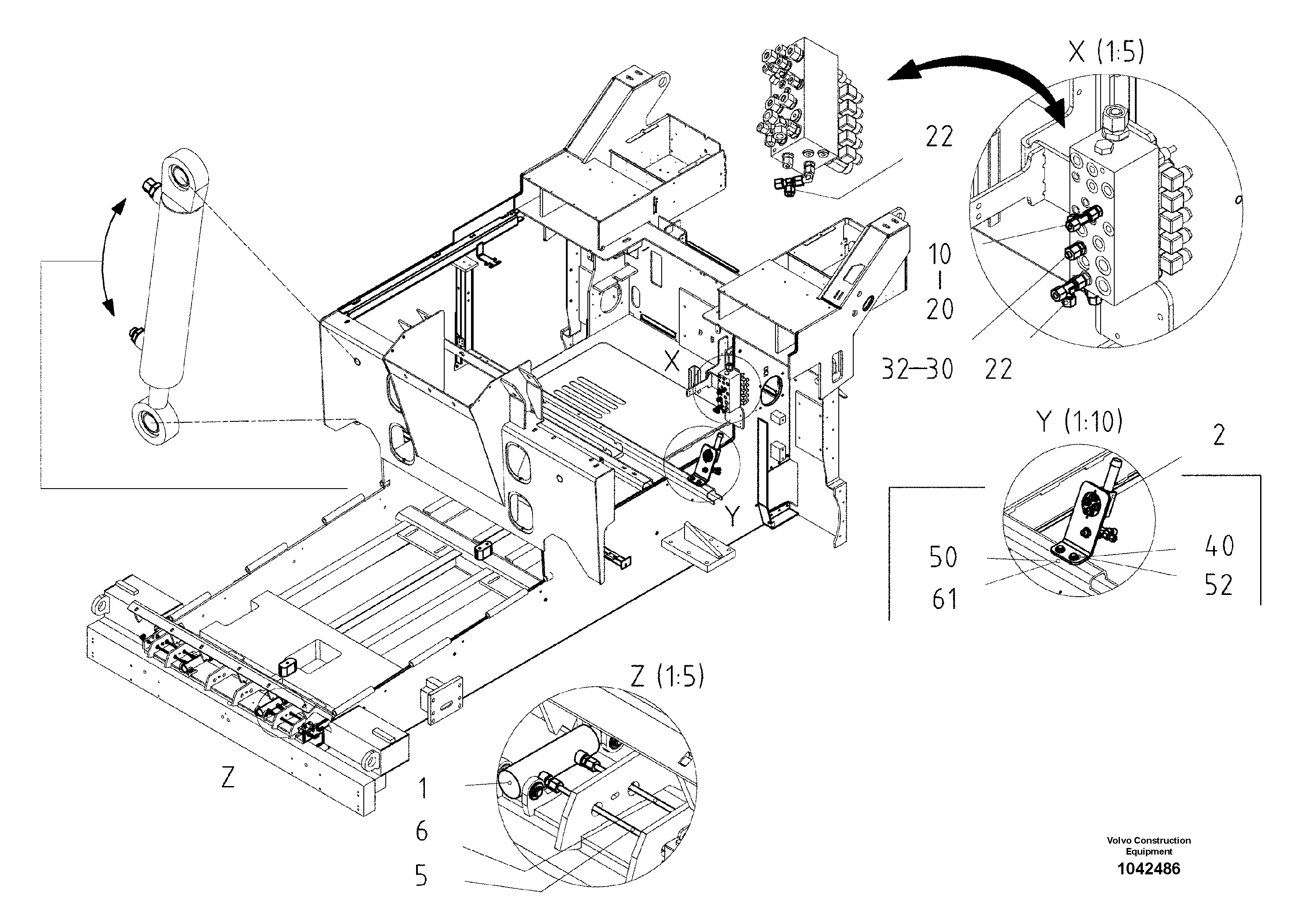 Схема запчастей Volvo ABG8820B - 52030 Hydraulic Front Apron Plate ABG8820/ABG8820B ABG8820 S/N 21098-23354 ABG8820B S/N 23355-