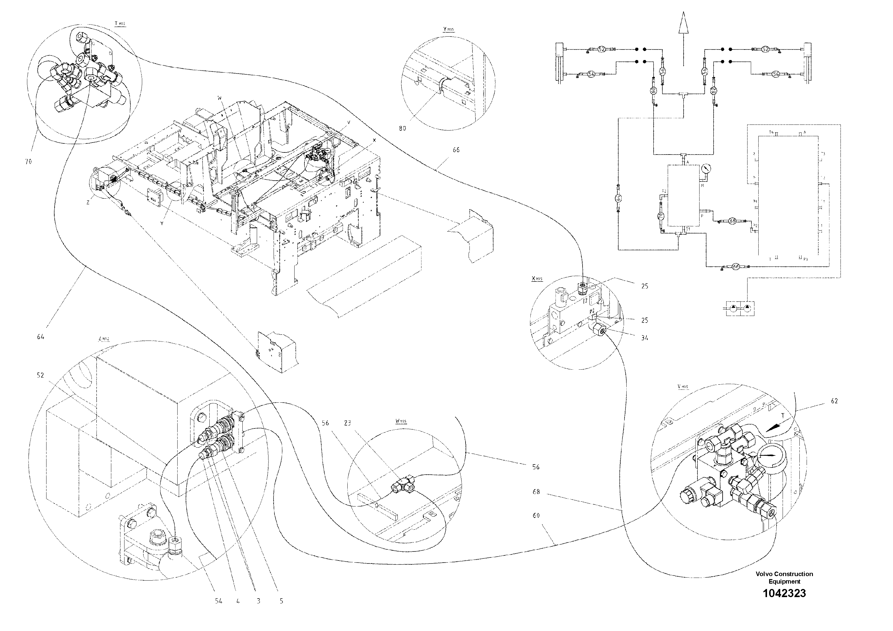 Схема запчастей Volvo ABG8820B - 55867 Hydraulic Screed Tensioning Device ABG8820/ABG8820B ABG8820 S/N 21098-23354 ABG8820B S/N 23355-