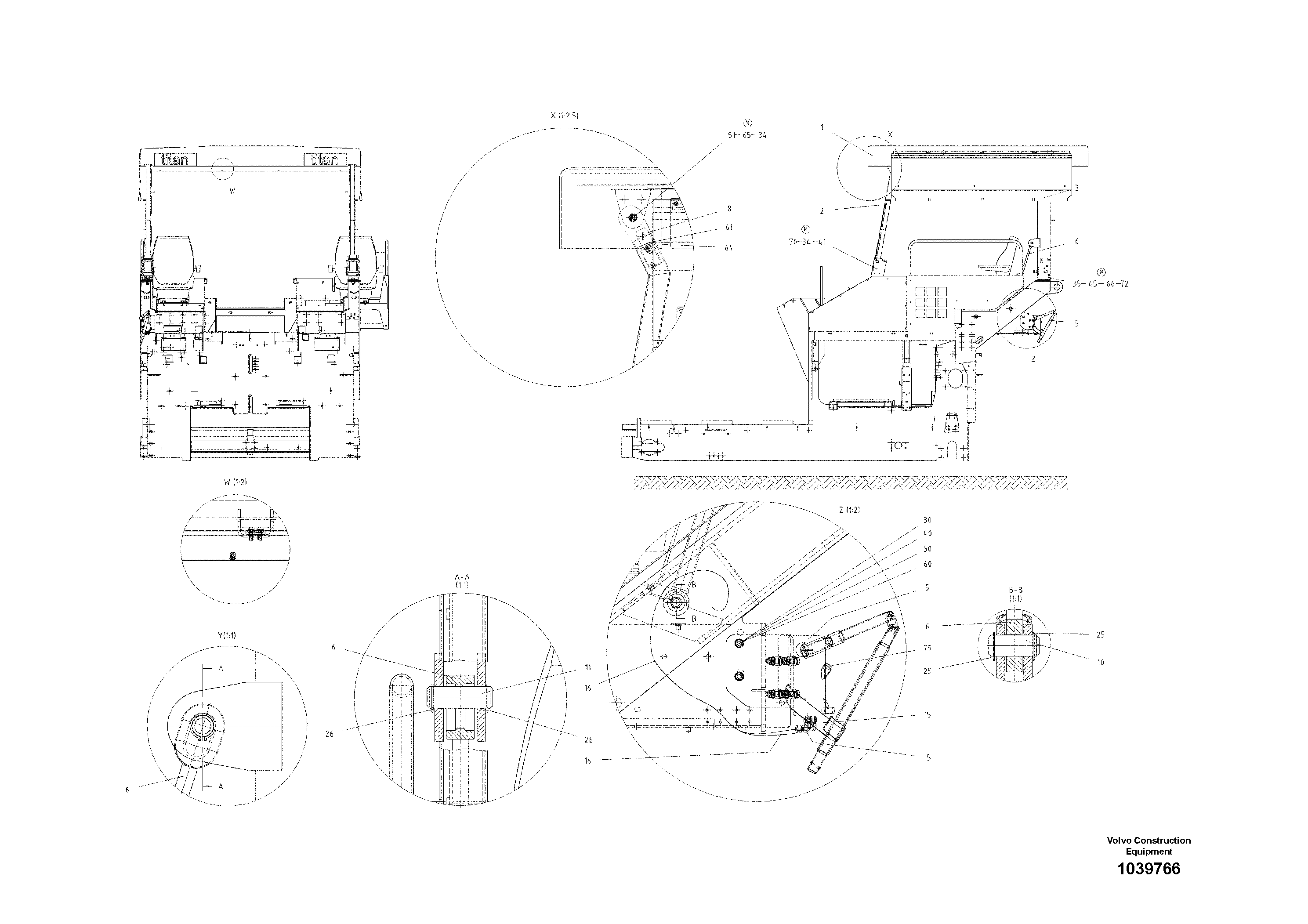 Схема запчастей Volvo ABG8820B - 51879 All-weather Roof ABG8820/ABG8820B ABG8820 S/N 21098-23354 ABG8820B S/N 23355-