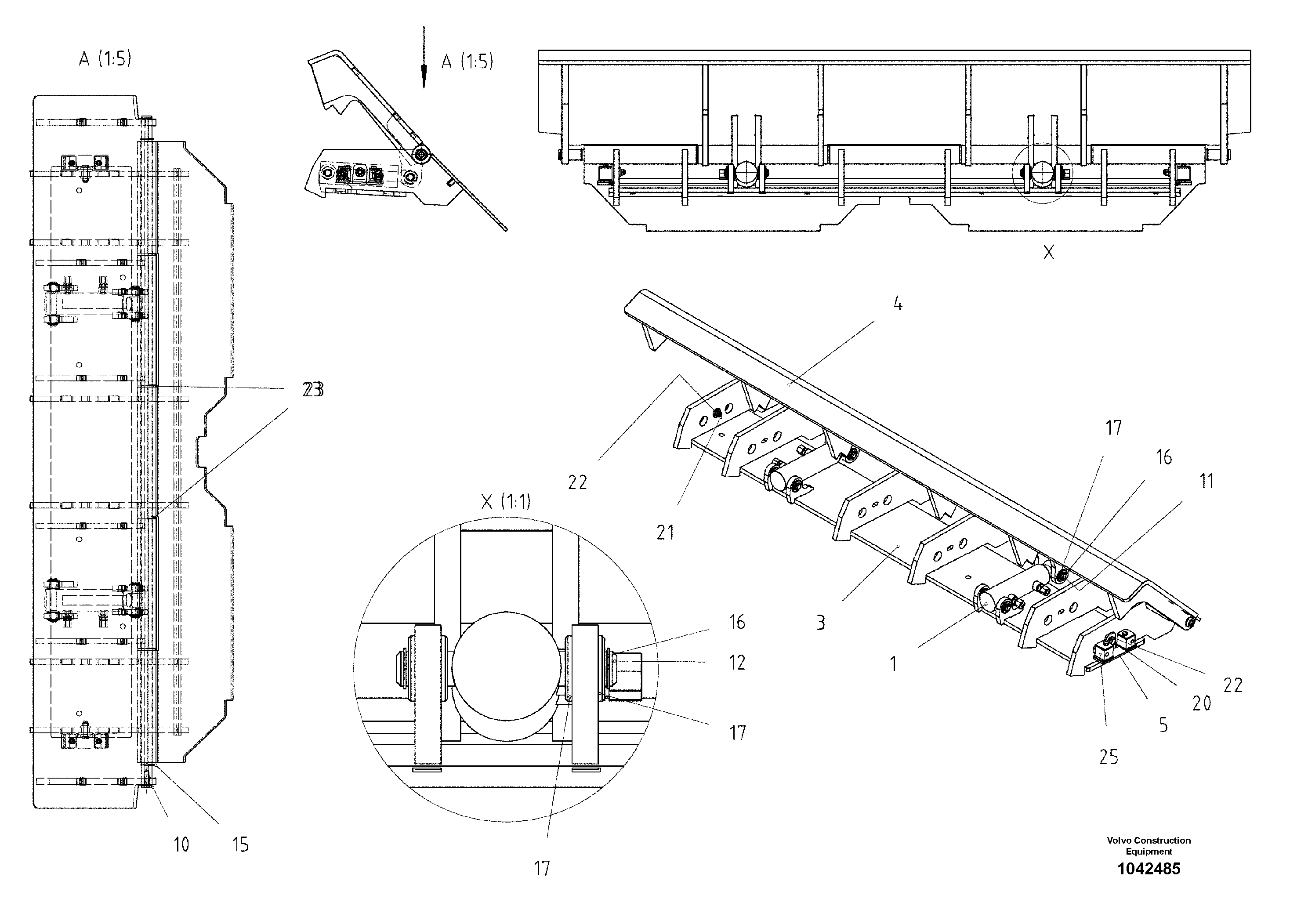 Схема запчастей Volvo ABG8820B - 48203 Front Apron Plate ABG8820/ABG8820B ABG8820 S/N 21098-23354 ABG8820B S/N 23355-