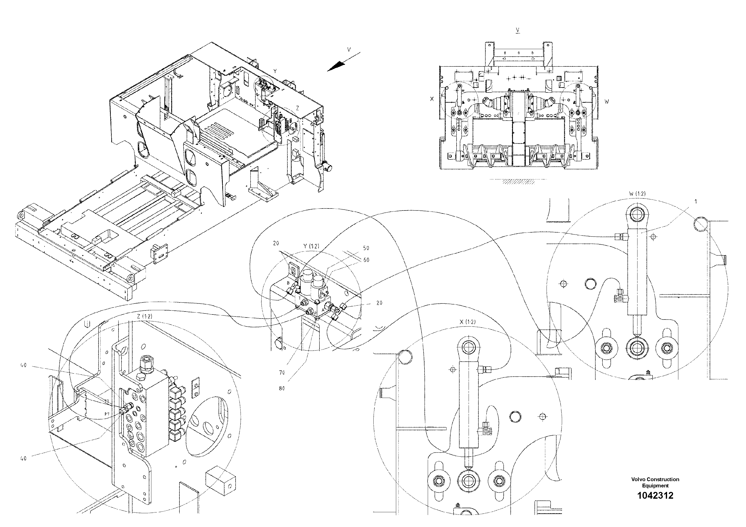 Схема запчастей Volvo ABG8820B - 55019 Hydraulic Auger Height Adjustment ABG8820/ABG8820B ABG8820 S/N 21098-23354 ABG8820B S/N 23355-