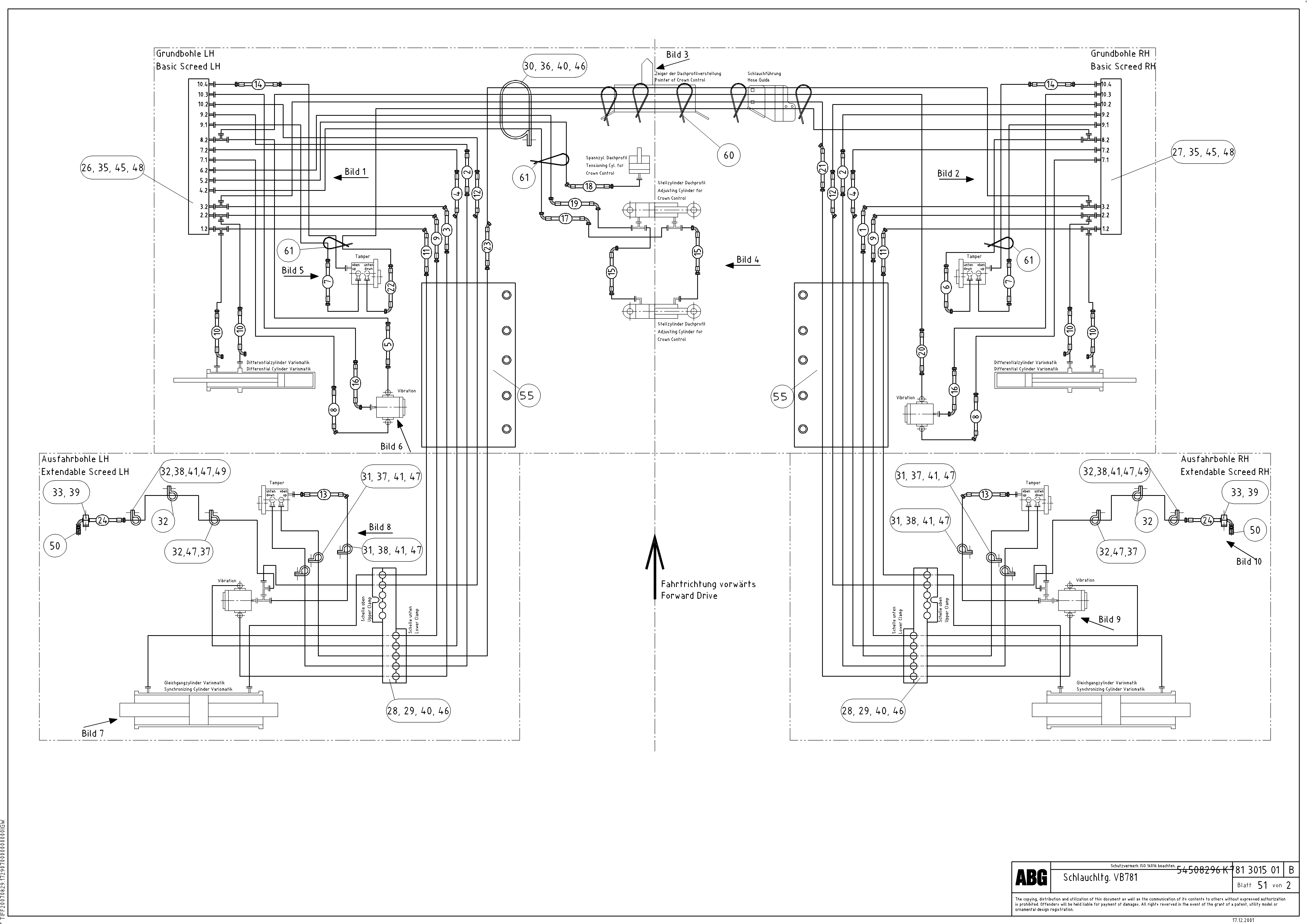 Схема запчастей Volvo ABG8820B - 75861 Hose lines from connection block VB 78 ETC ATT. SCREED 2,5 - 9,0 M ABG8820/ABG8820B