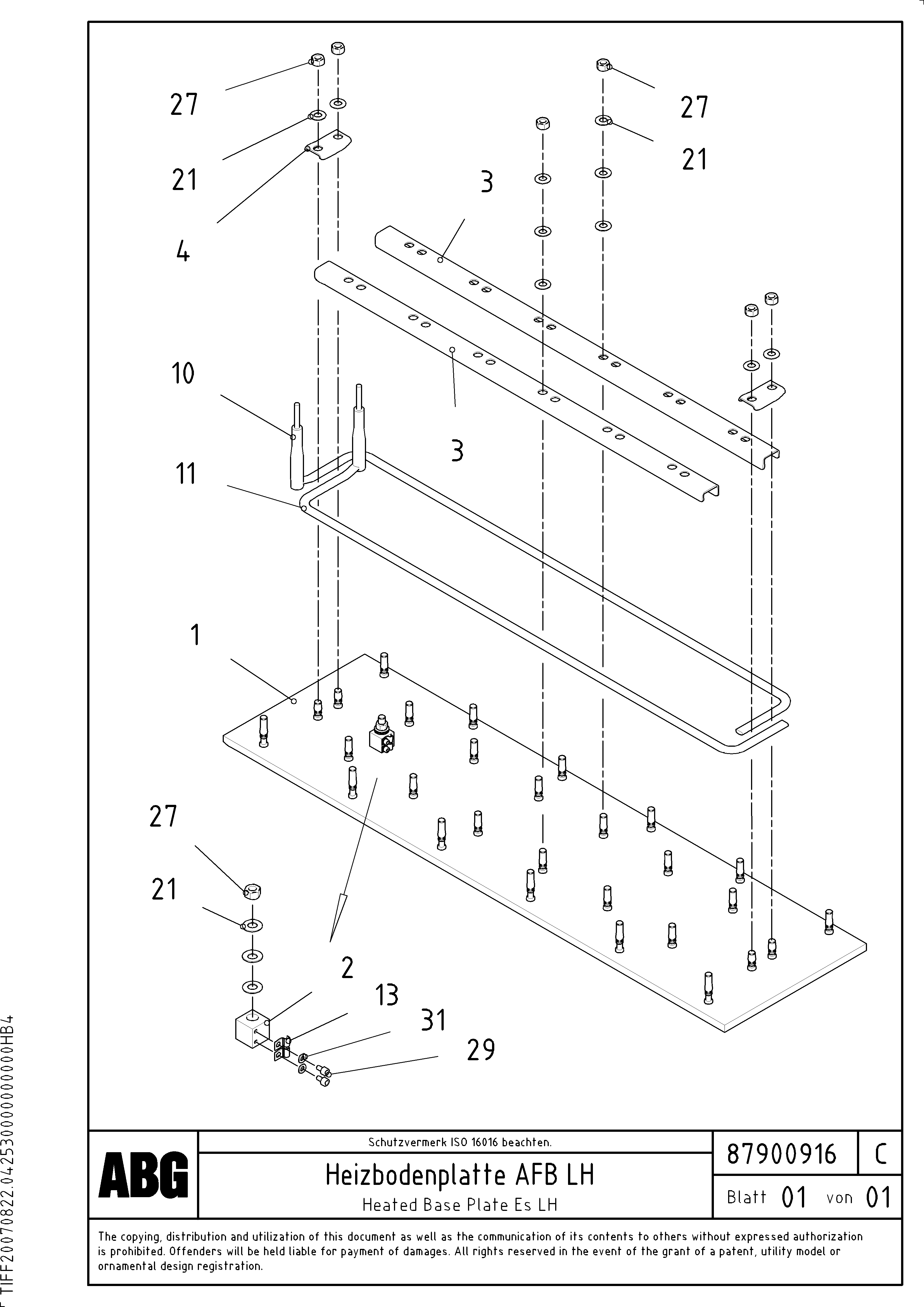 Схема запчастей Volvo ABG8820B - 78324 Heated base plate for extendable screed VDT-V 78 ETC ATT. SCREED 2,5 - 9,0 M ABG8820/ABG8820B