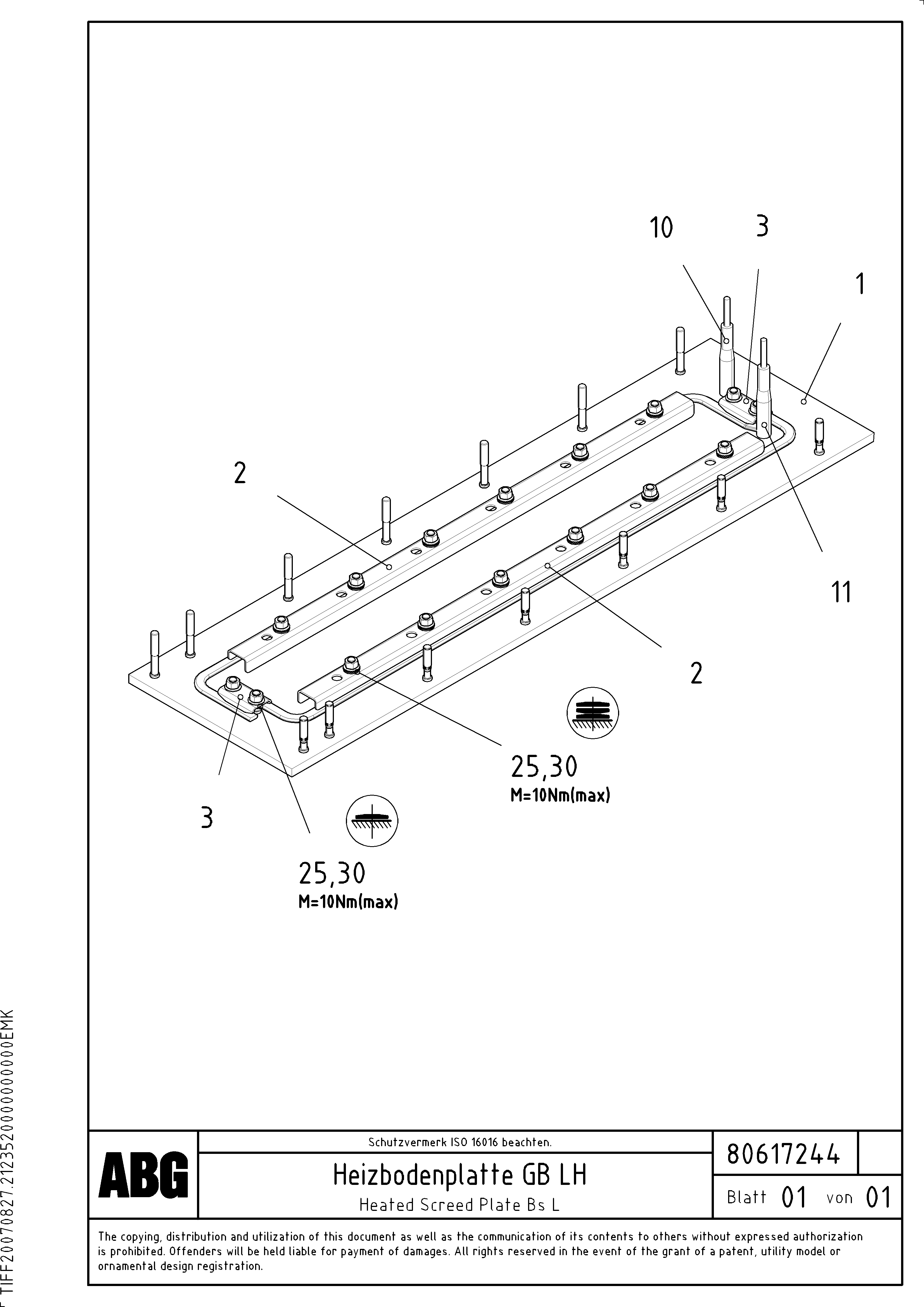 Схема запчастей Volvo ABG8820B - 79247 Heated screed plate for basic screed VDT-V 78 ETC ATT. SCREED 2,5 - 9,0 M ABG8820/ABG8820B