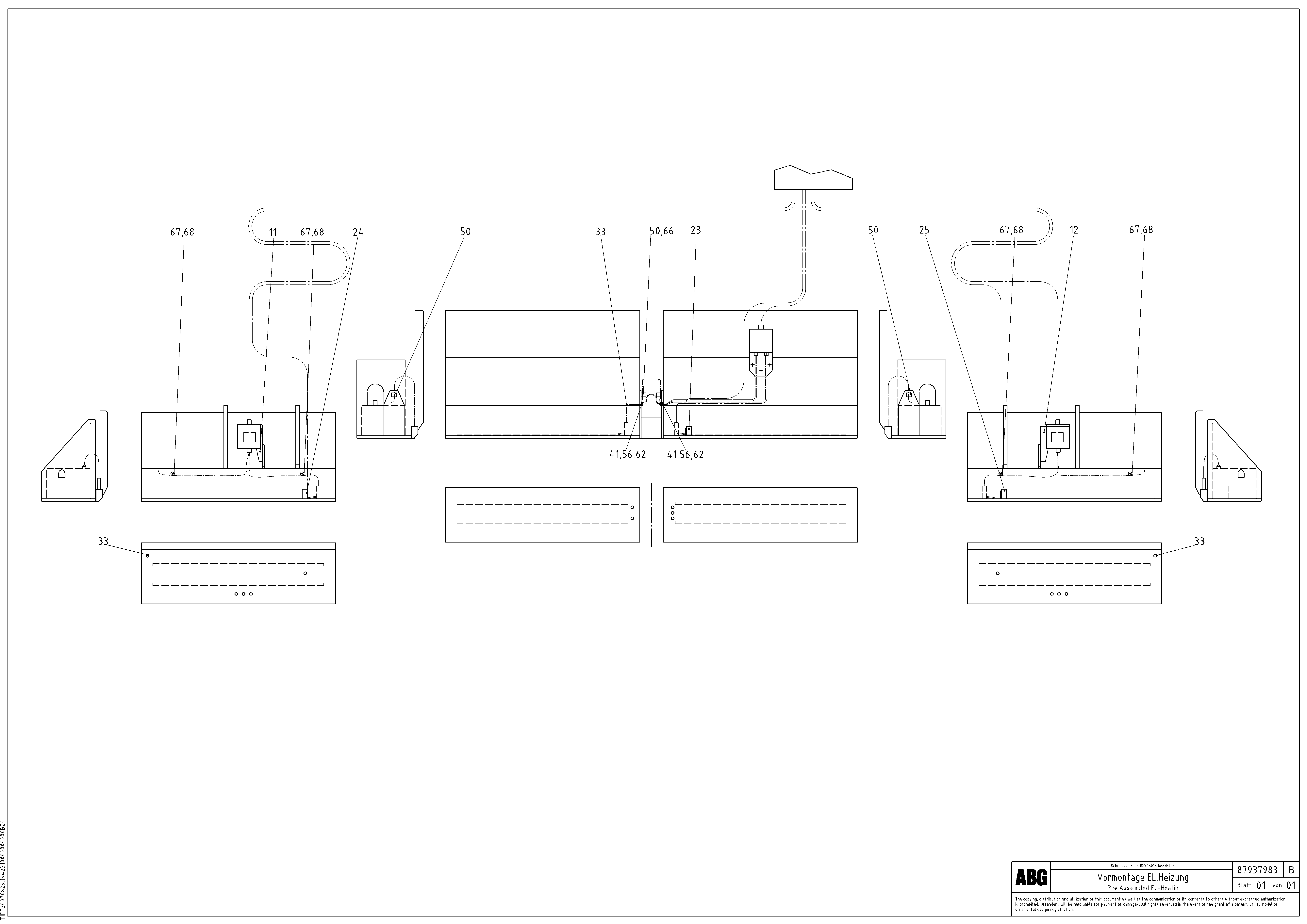 Схема запчастей Volvo ABG8820B - 77261 Pre-assembled El.-heating for basic and extandable screed VDT-V 78 ETC ATT. SCREED 2,5 - 9,0 M ABG8820/ABG8820B