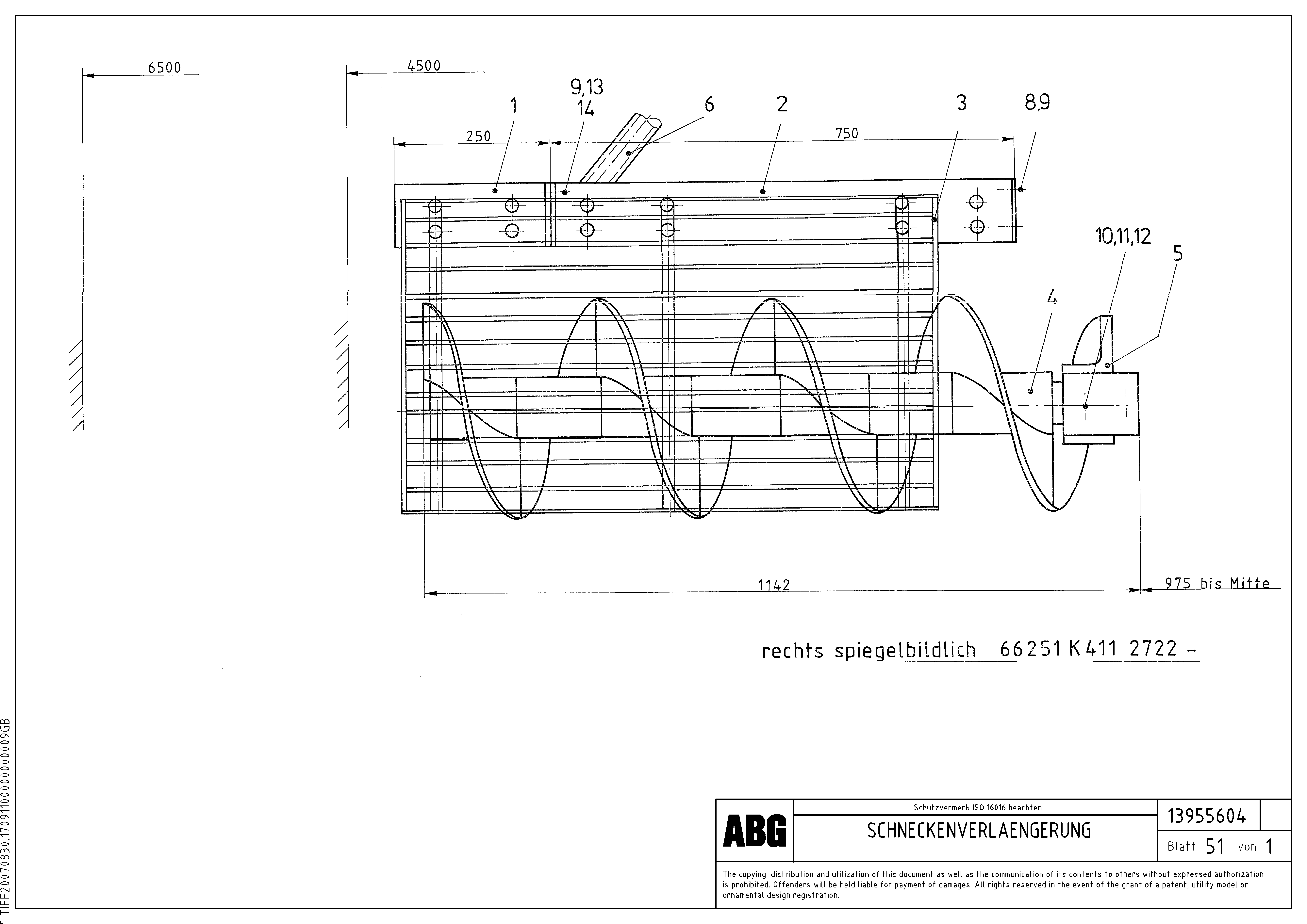 Схема запчастей Volvo ABG8820B - 80795 Auger extension VB 88 ETC ATT. SCREED 3,0 - 10,0M ABG8820, ABG8820B