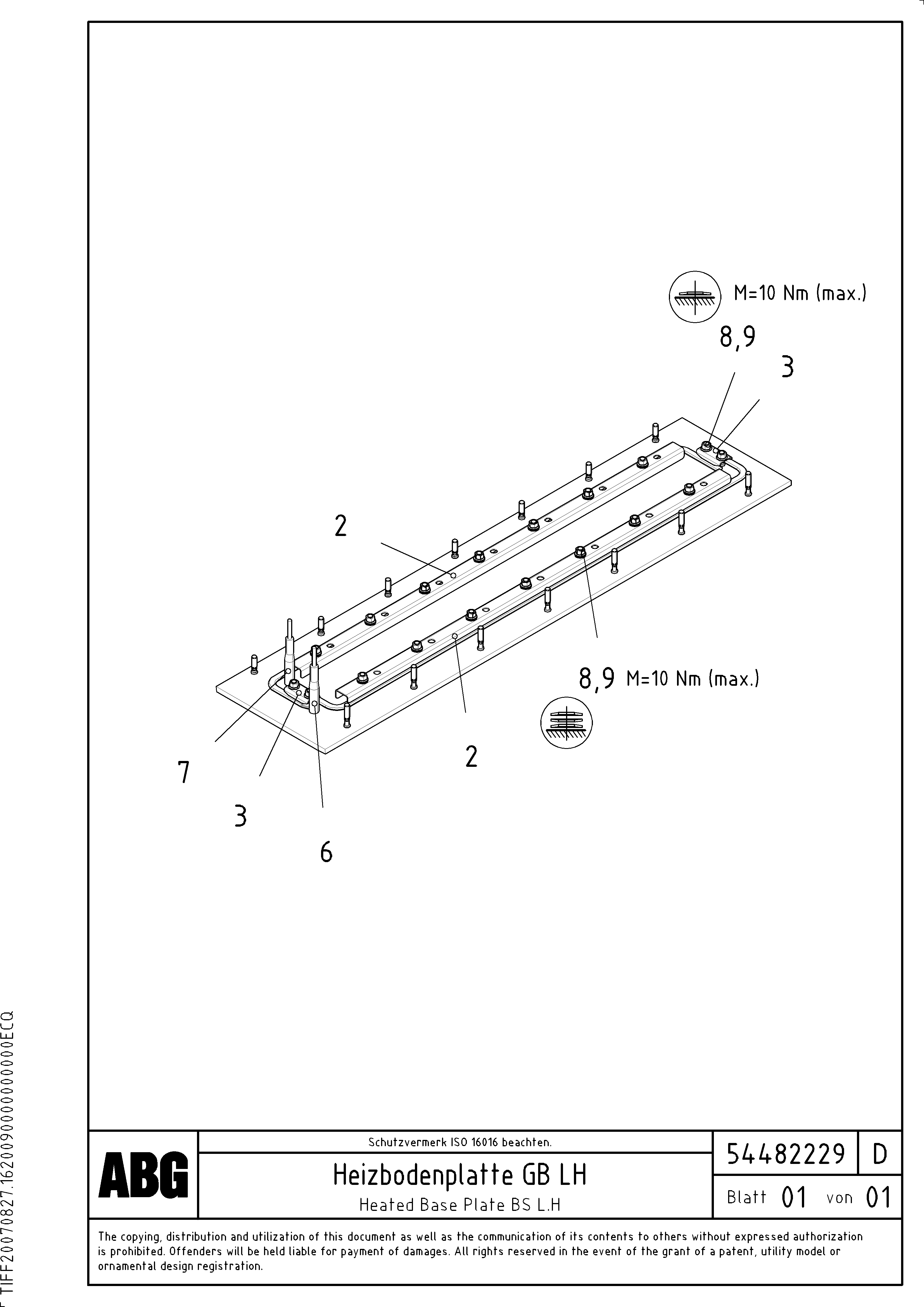 Схема запчастей Volvo ABG8820B - 78331 Heated screed plate for basic screed VB 88 ETC ATT. SCREED 3,0 - 10,0M ABG8820, ABG8820B