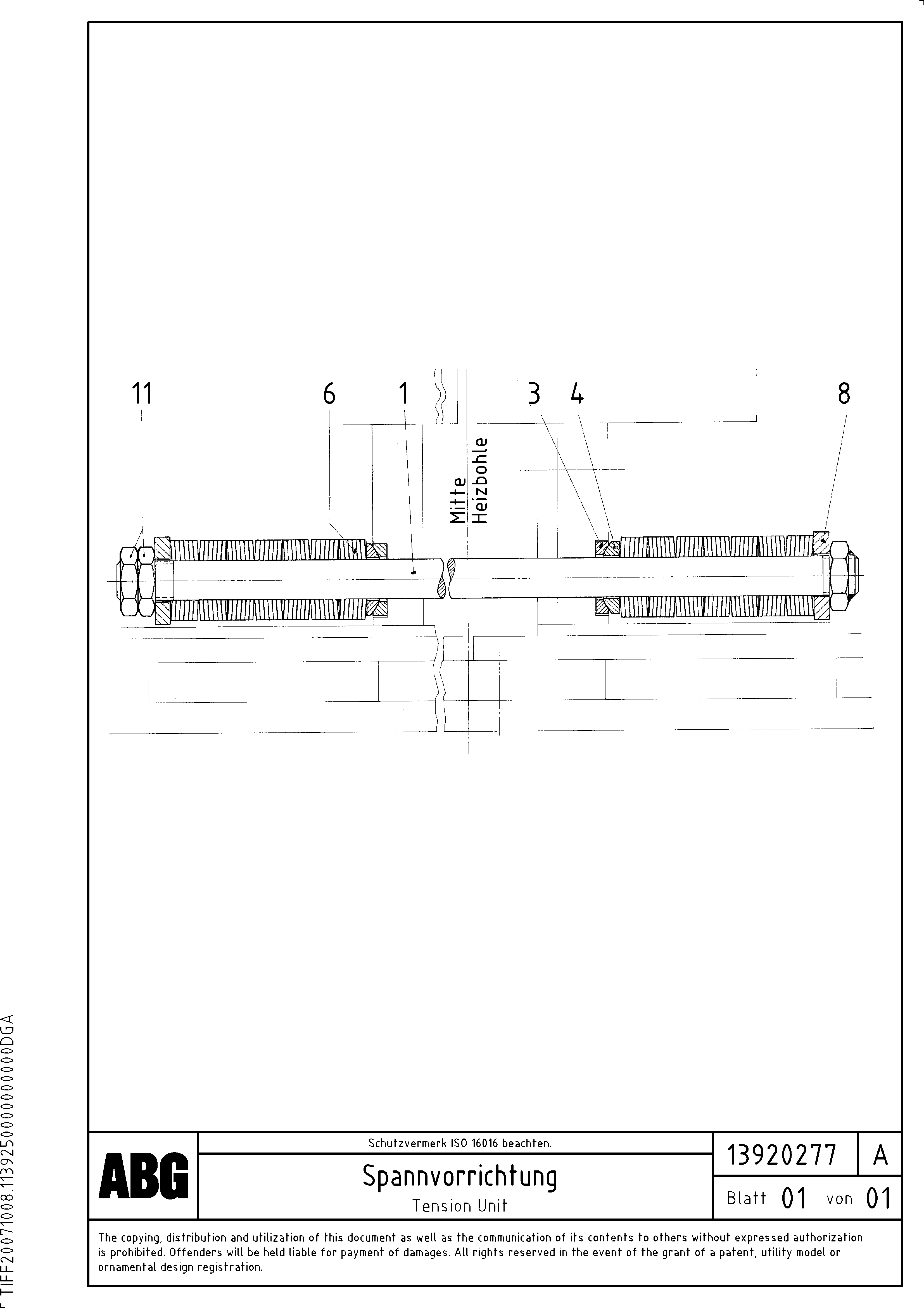 Схема запчастей Volvo ABG8820B - 84308 Tension unit for articulated screed VDT 121 ATT. SCREEDS 2,5 -13,0M ABG8820/ABG8820B