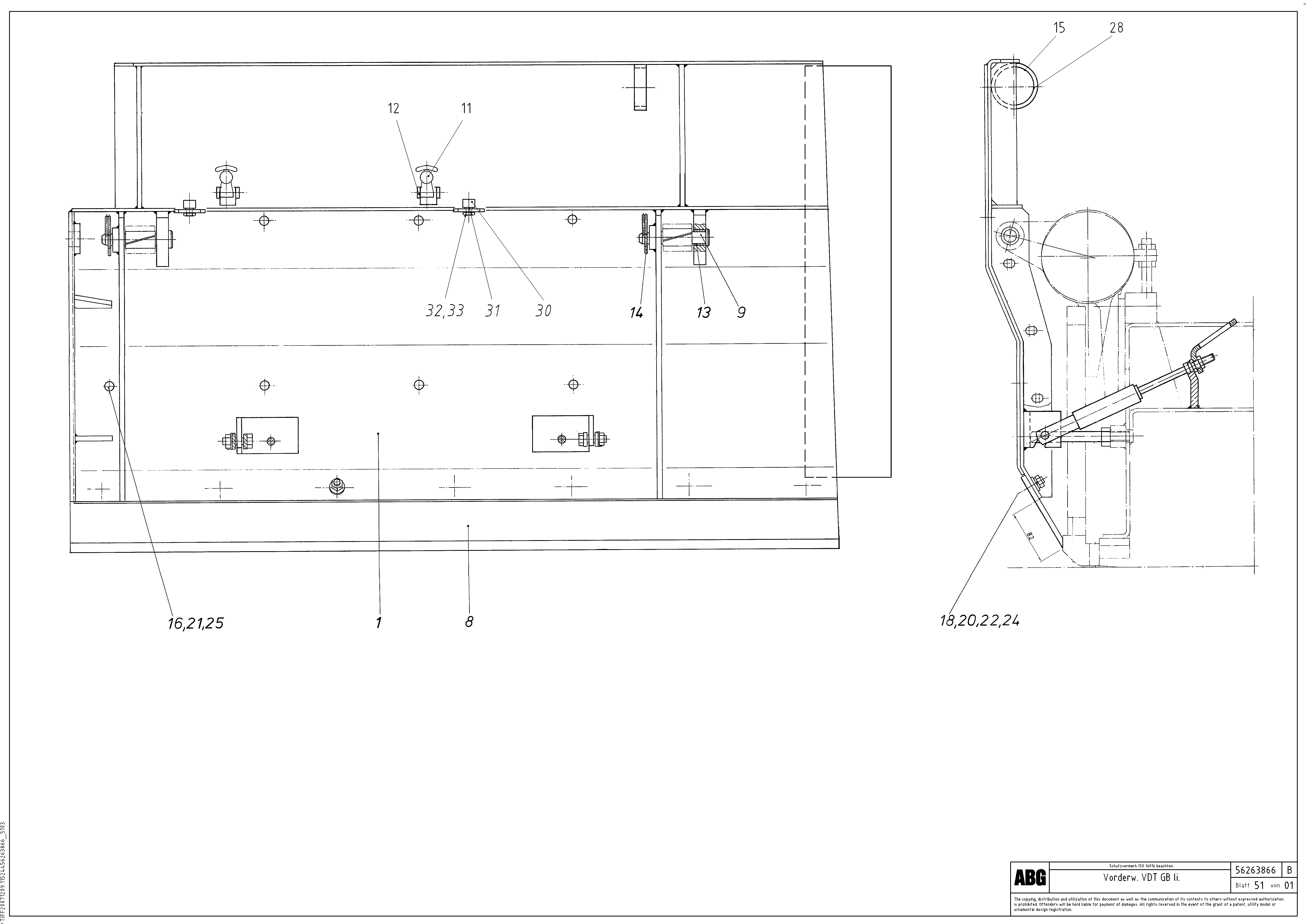 Схема запчастей Volvo ABG8820B - 84386 Deflector for basic screed VDT 121 ATT. SCREEDS 2,5 -13,0M ABG8820/ABG8820B