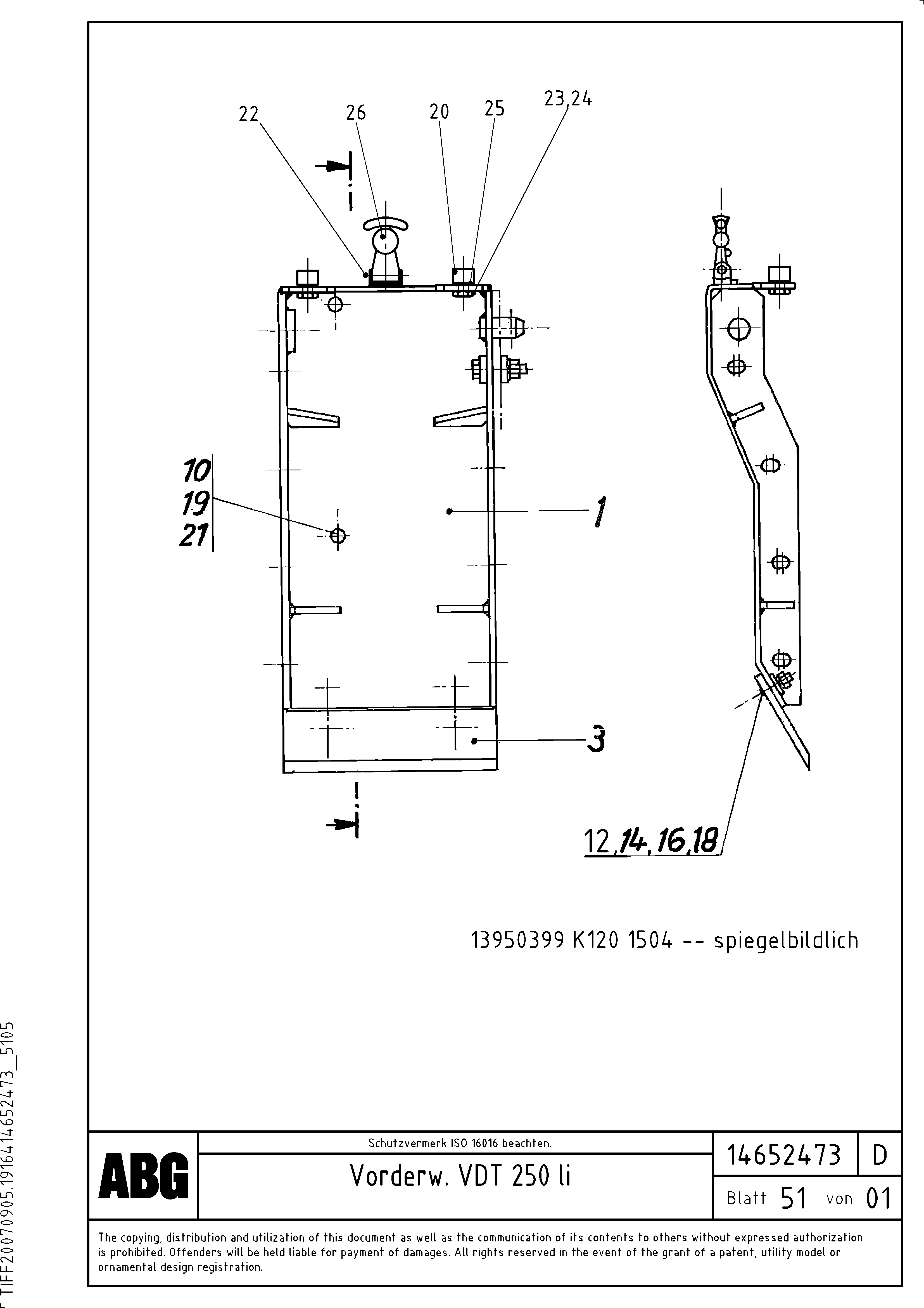 Схема запчастей Volvo ABG8820B - 88489 Deflector for extension VDT 121 ATT. SCREEDS 2,5 -13,0M ABG8820/ABG8820B