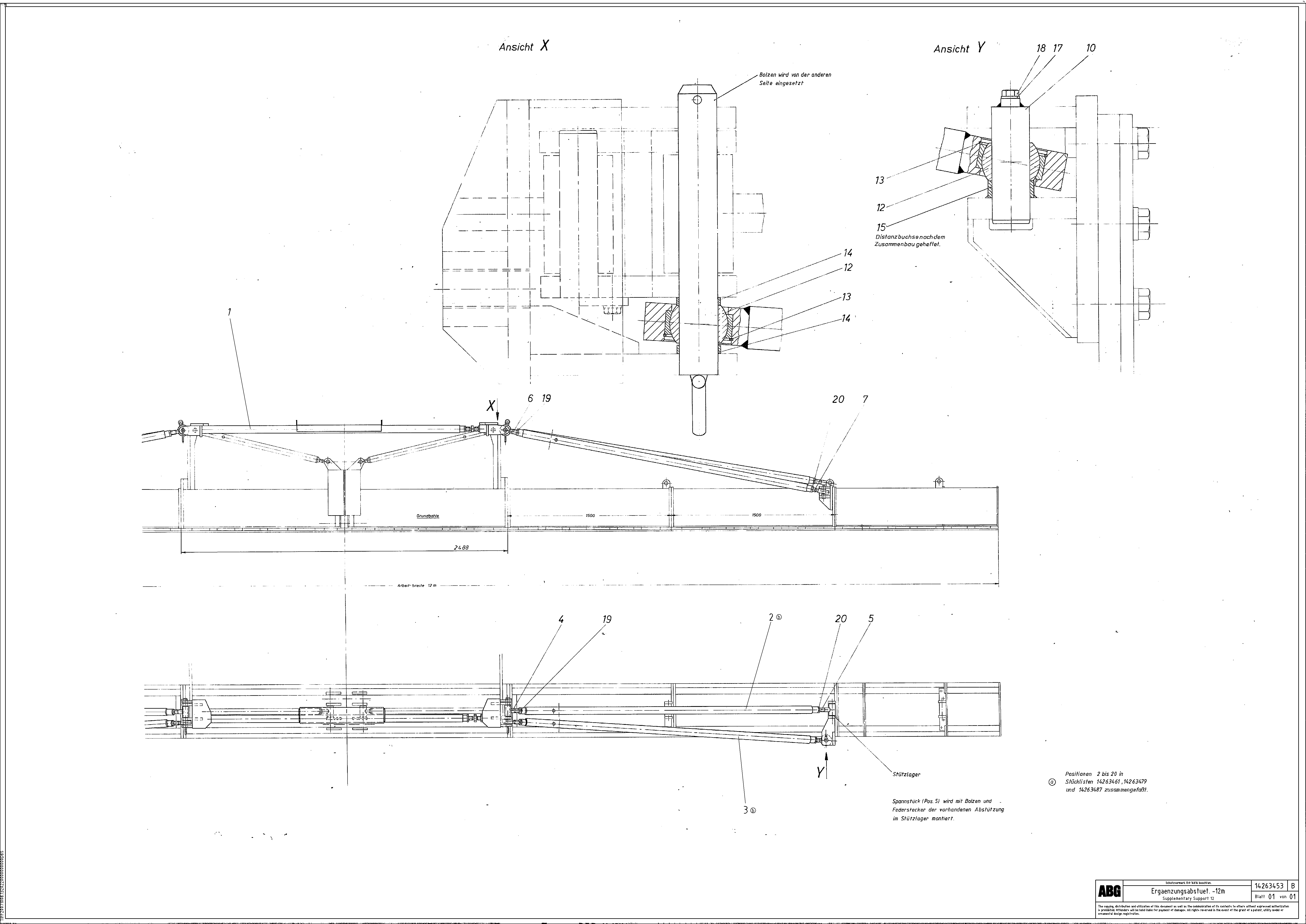 Схема запчастей Volvo ABG8820B - 90734 Screed support for basic screed and extensions VDT 121 ATT. SCREEDS 2,5 -13,0M ABG8820/ABG8820B