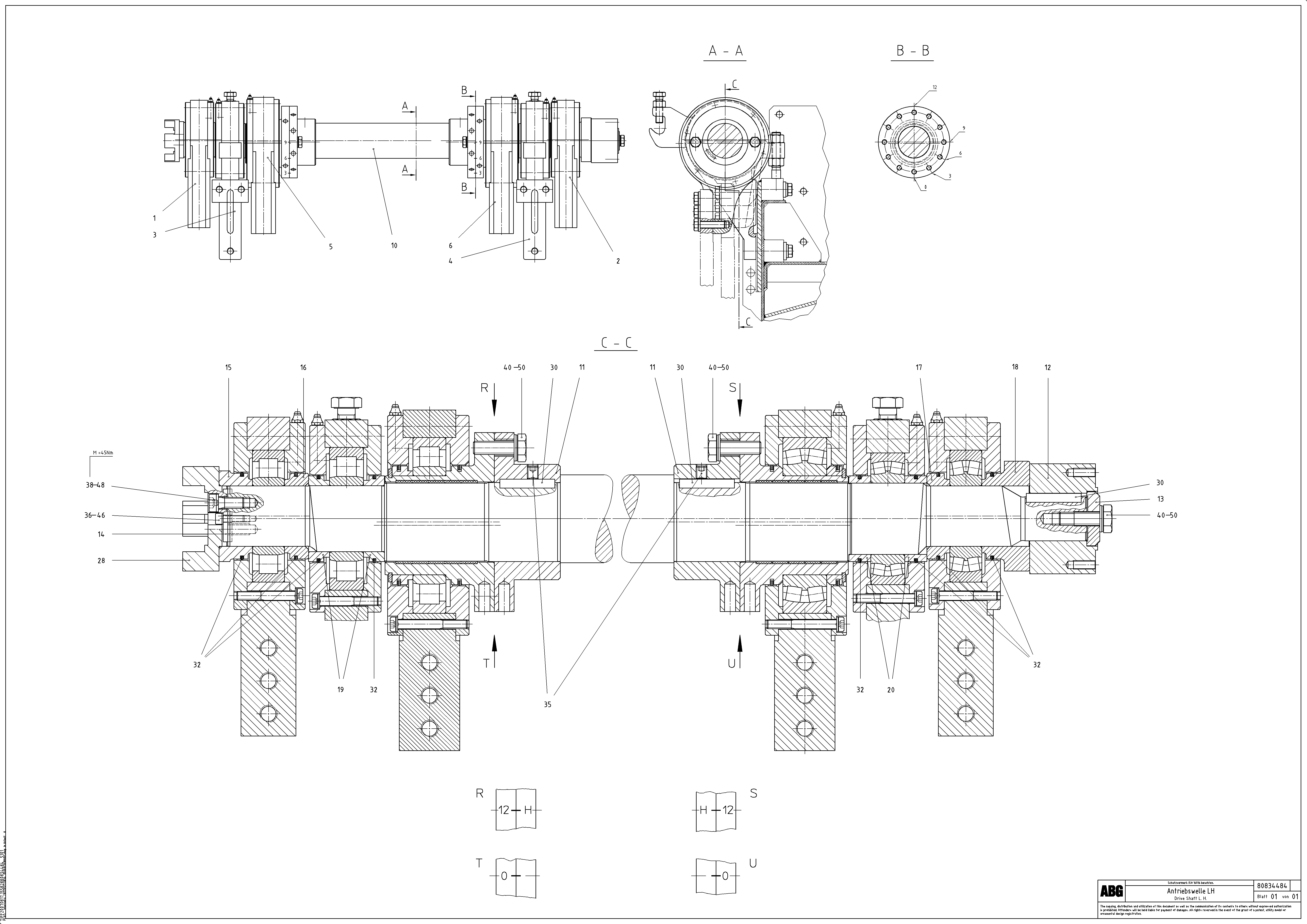 Схема запчастей Volvo ABG8820B - 82031 Tamper drive shaft for tamper/basic screed VDT 121 ATT. SCREEDS 2,5 -13,0M ABG8820/ABG8820B