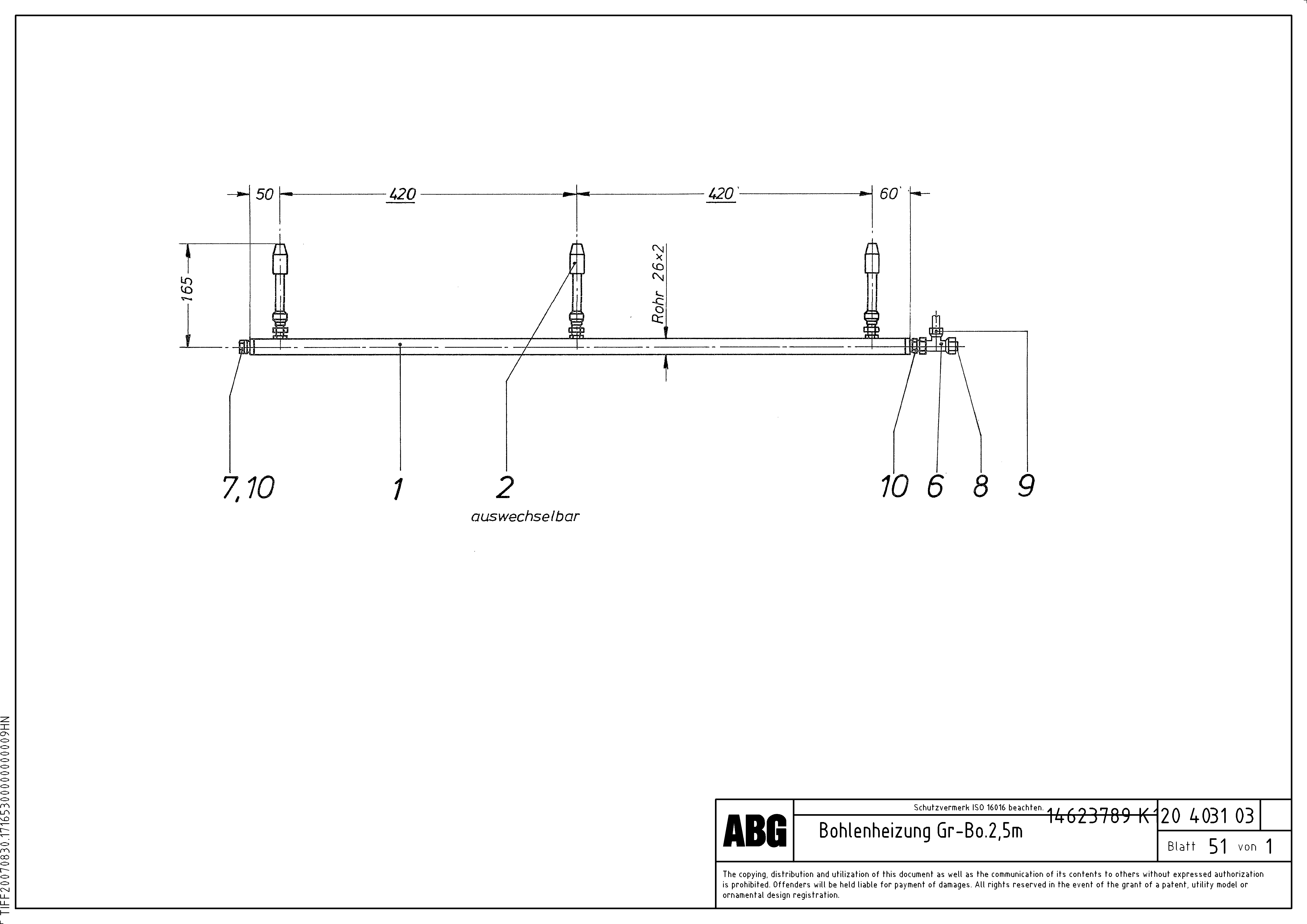 Схема запчастей Volvo ABG8820B - 85754 Screed heating for basic screed VDT 121 ATT. SCREEDS 2,5 -13,0M ABG8820/ABG8820B
